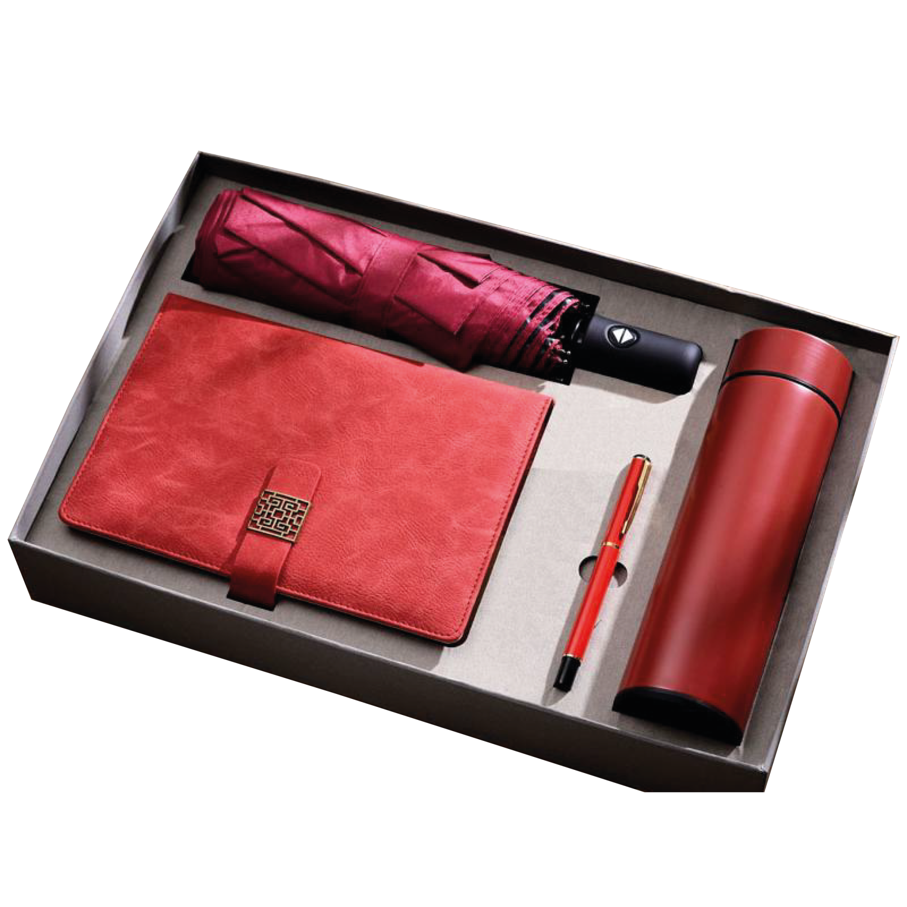 Gift Box 4 in 1 Notebook + Pen + Umbrella +Smart Thermos