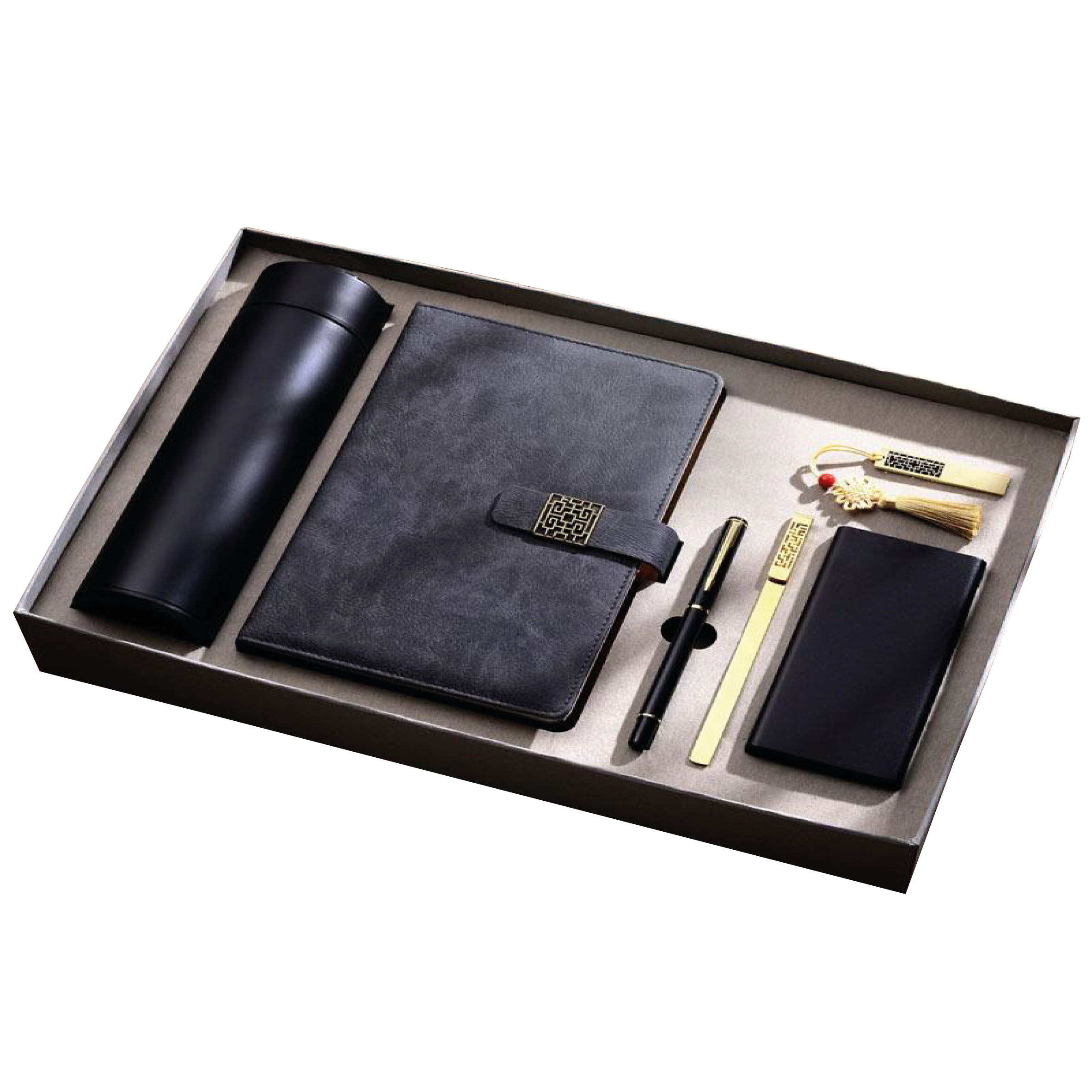 Gift Box 6 in 1 Notebook + Pen + USB drive + Smart Thermos + Powerbank + Bookmark