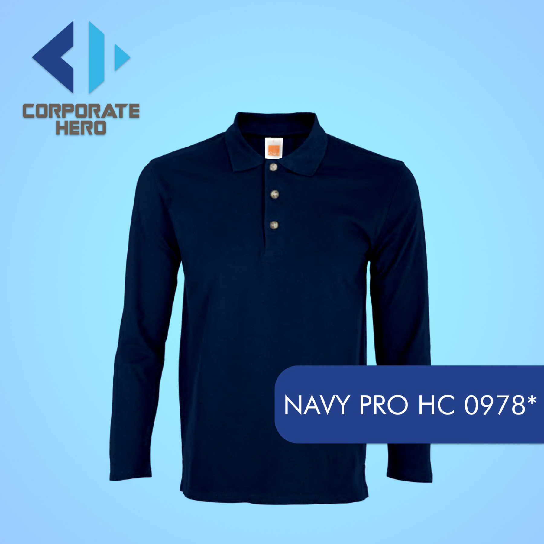 Honeycomb 09 Plain long Sleeve Polo