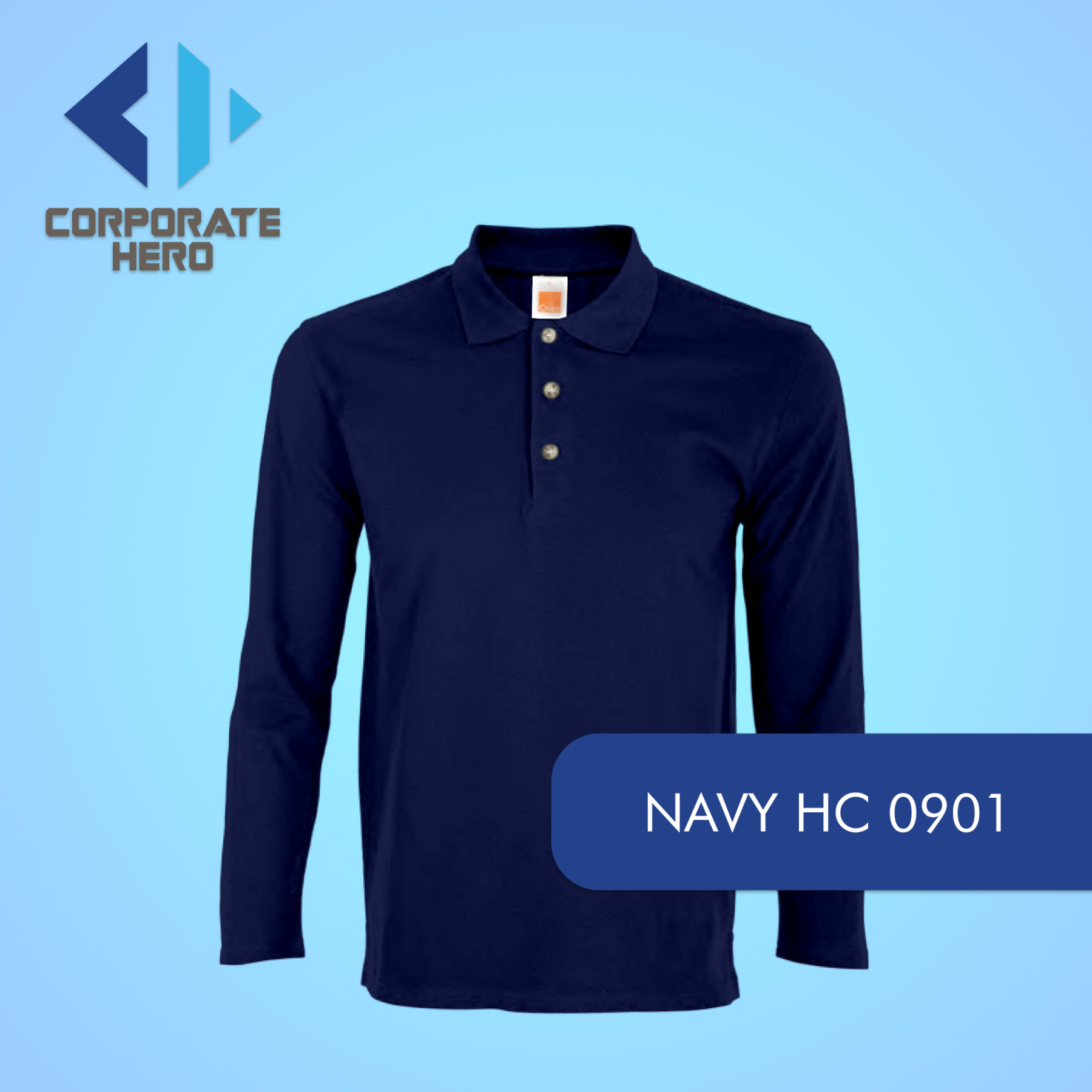 Honeycomb 09 Plain long Sleeve Polo