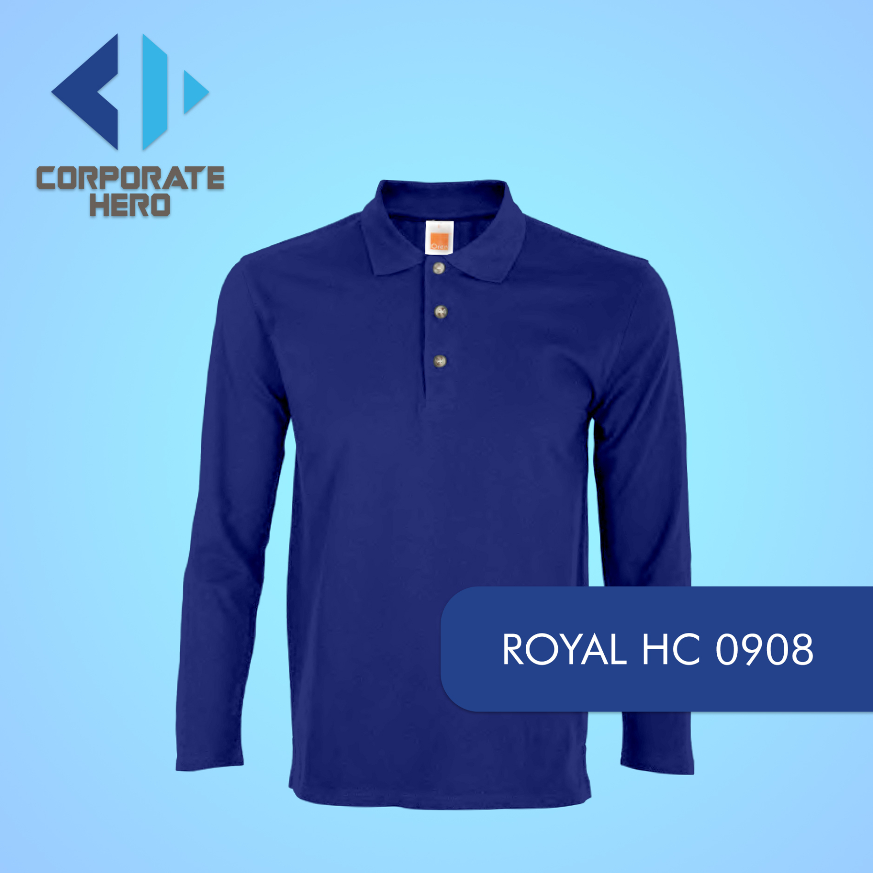 Honeycomb 09 Plain long Sleeve Polo