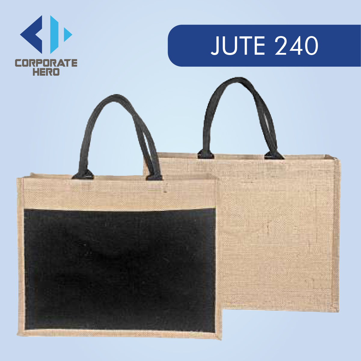 JUTE 240 Jute Bag with Canvas Compartment
