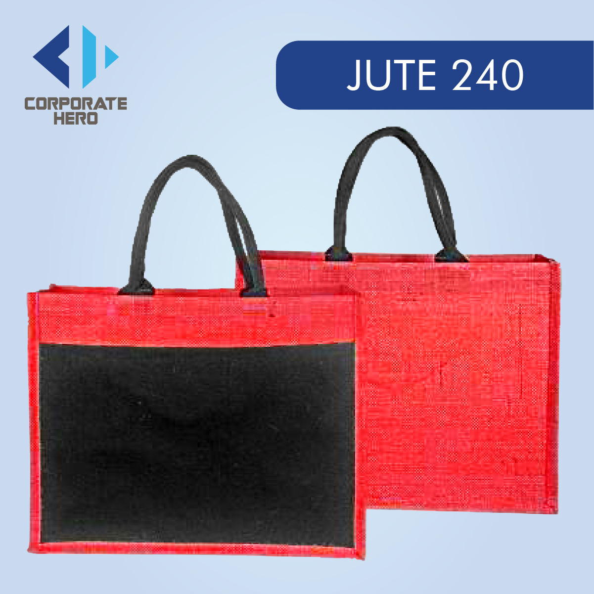 JUTE 240 Jute Bag with Canvas Compartment