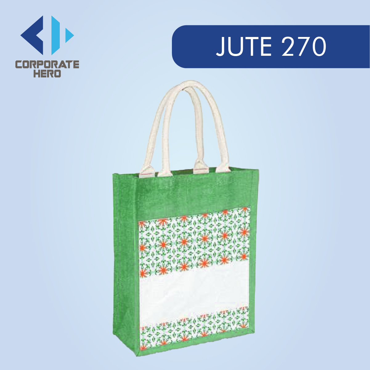 JUTE270 Jute Bag with Canvas Compartment