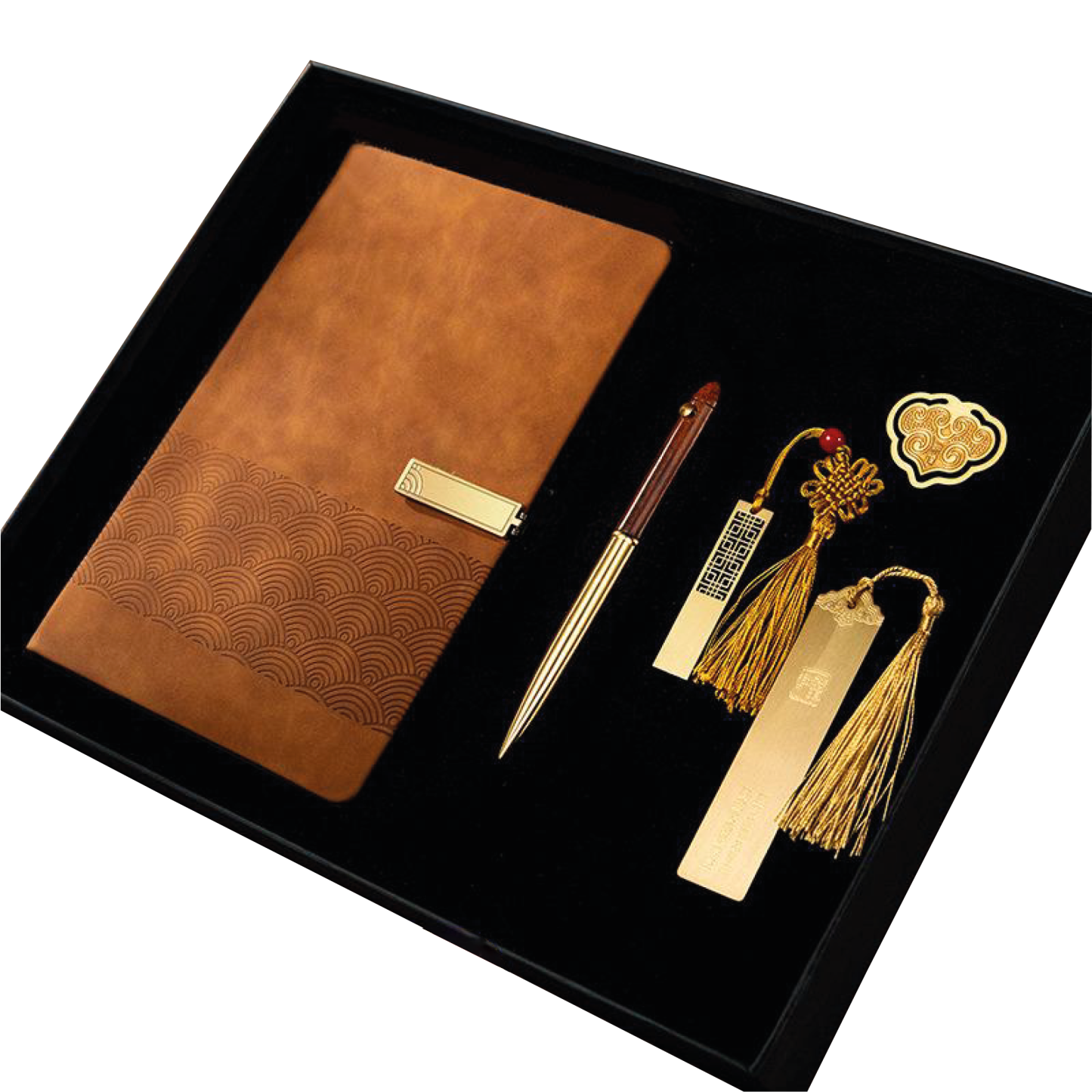Gift Box 5 in 1 Notebook + Pen + USB drive + Small and Big Bookmark