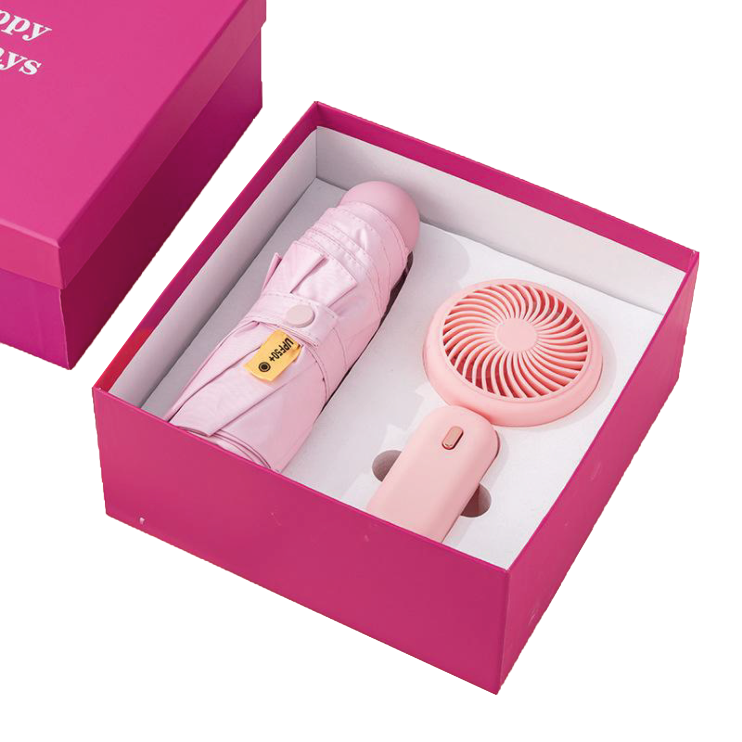 Gift Box 2 in 1 Mini Umbrella + Mini Fan
