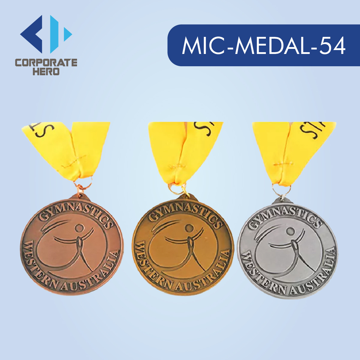 Gymnastic Gold Silver Bronze Medal Custom Personalized