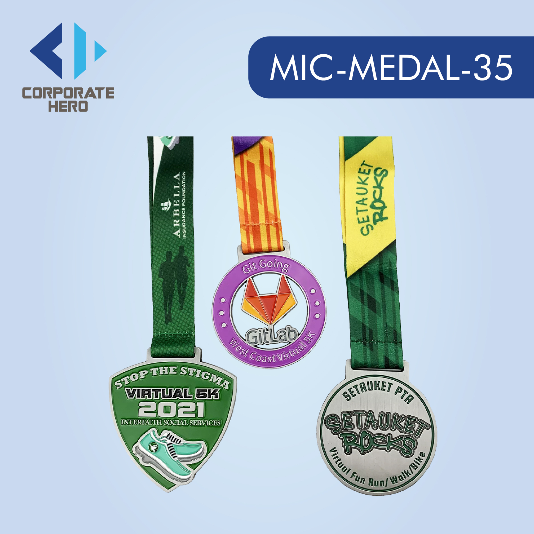 Sport Game Race Medal with Ribbon Custom Personalized