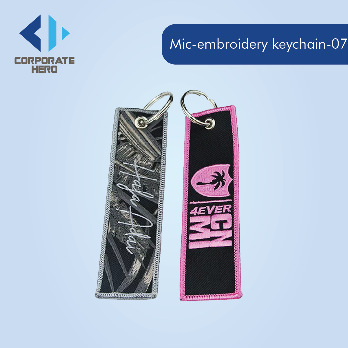 Fabric Label Embroidered Keychain Custom Personalized