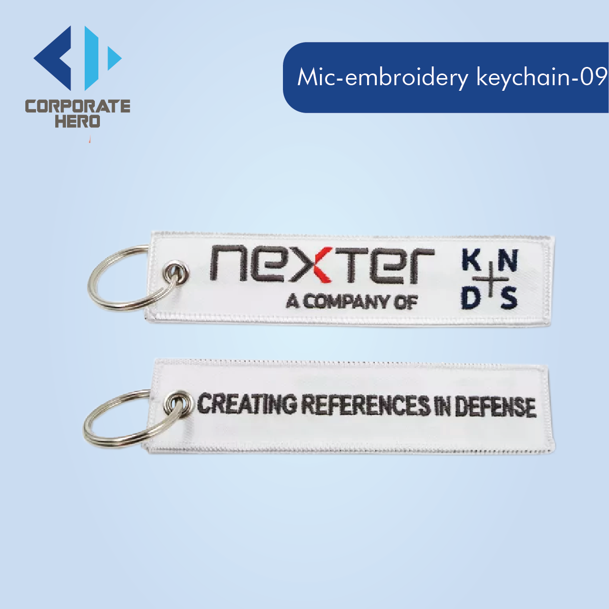 Fabric Strap Embroidered Keychain Tag Custom Personalized