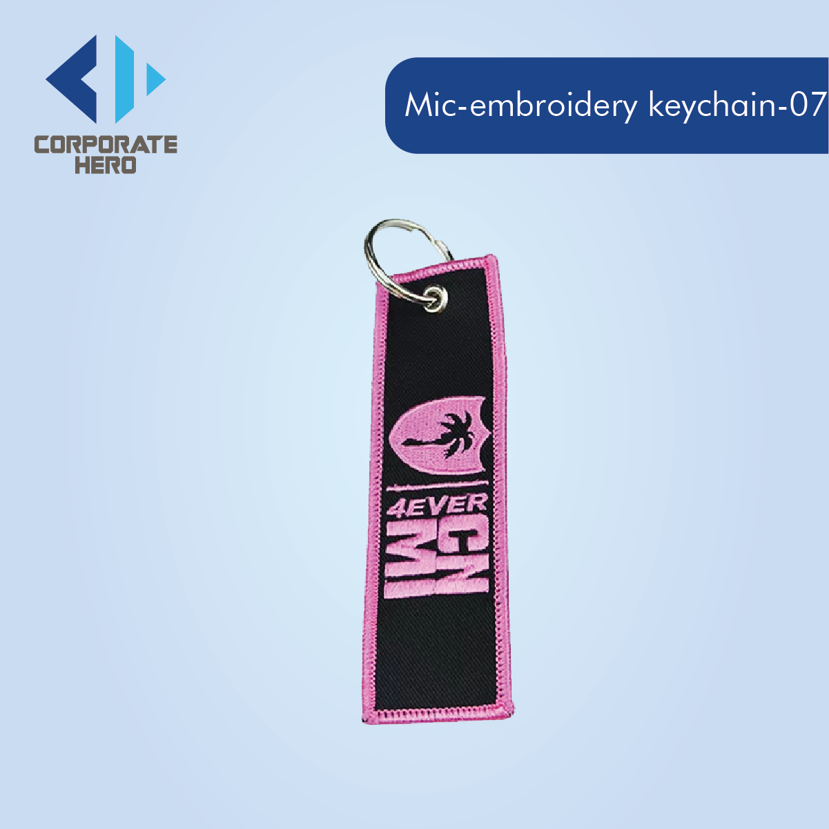 Fabric Label Embroidered Keychain Custom Personalized