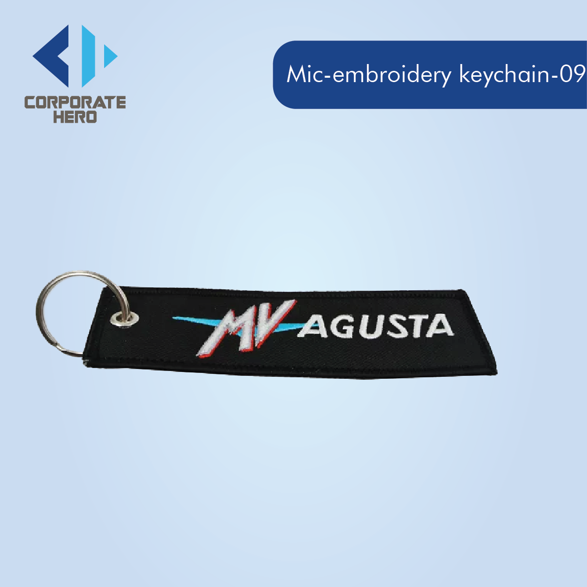 Fabric Strap Embroidered Keychain Tag Custom Personalized