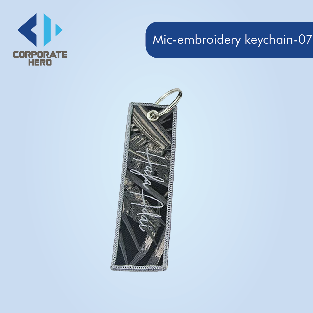 Fabric Label Embroidered Keychain Custom Personalized