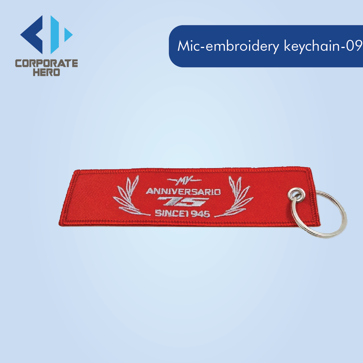 Fabric Strap Embroidered Keychain Tag Custom Personalized