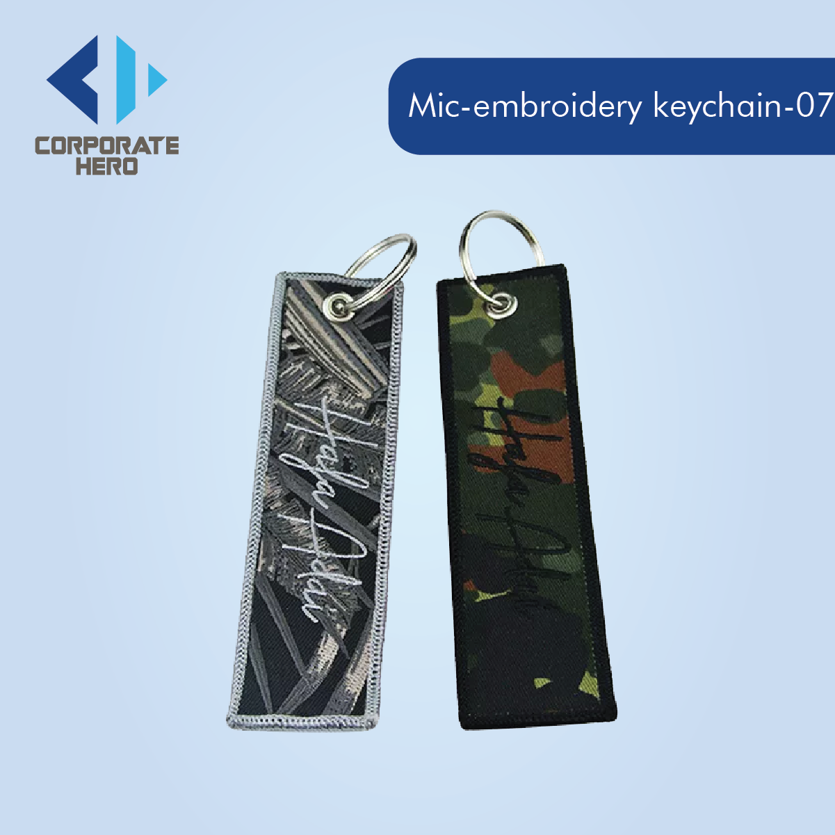 Fabric Label Embroidered Keychain Custom Personalized