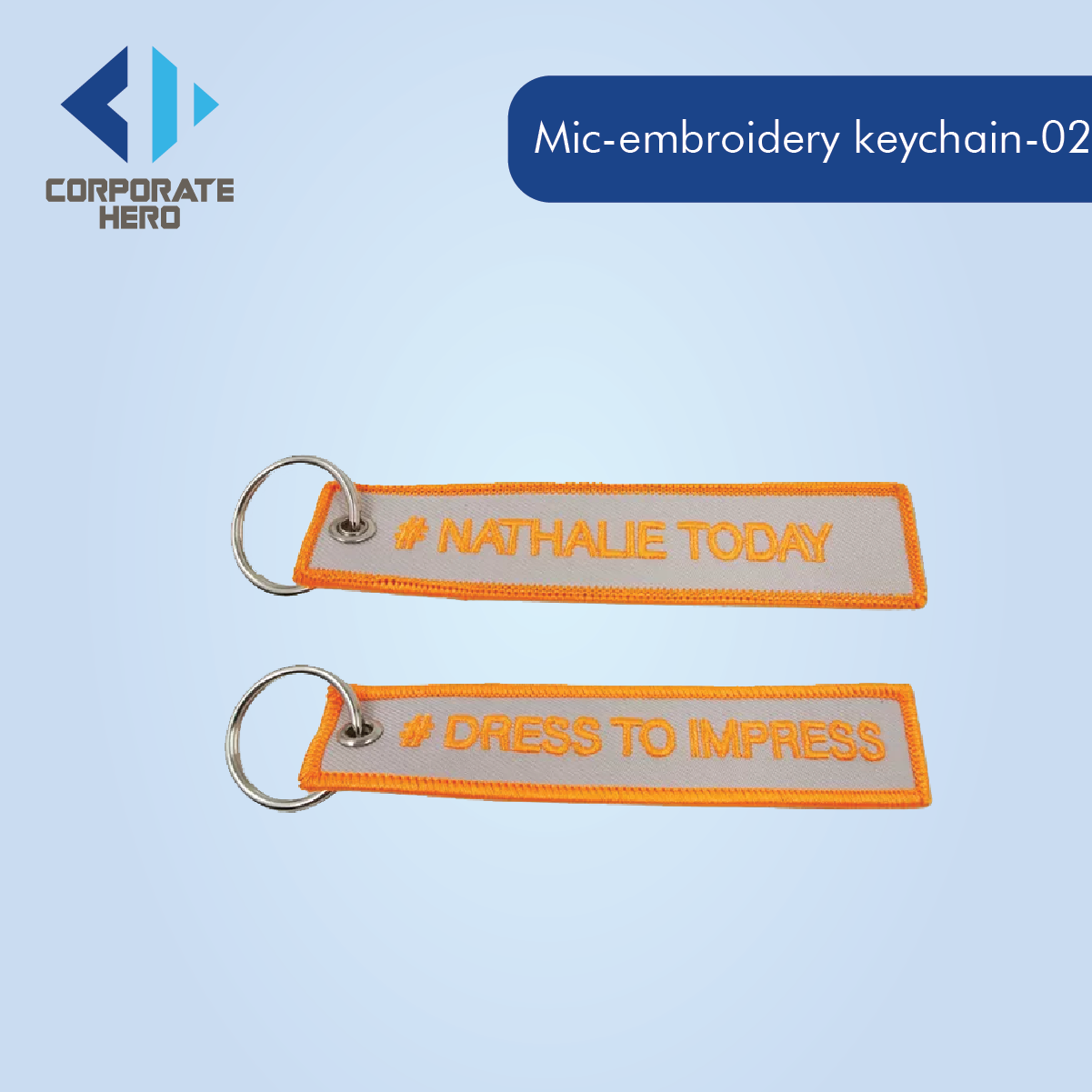 Embroidered Keychain Tag Custom Personalized 