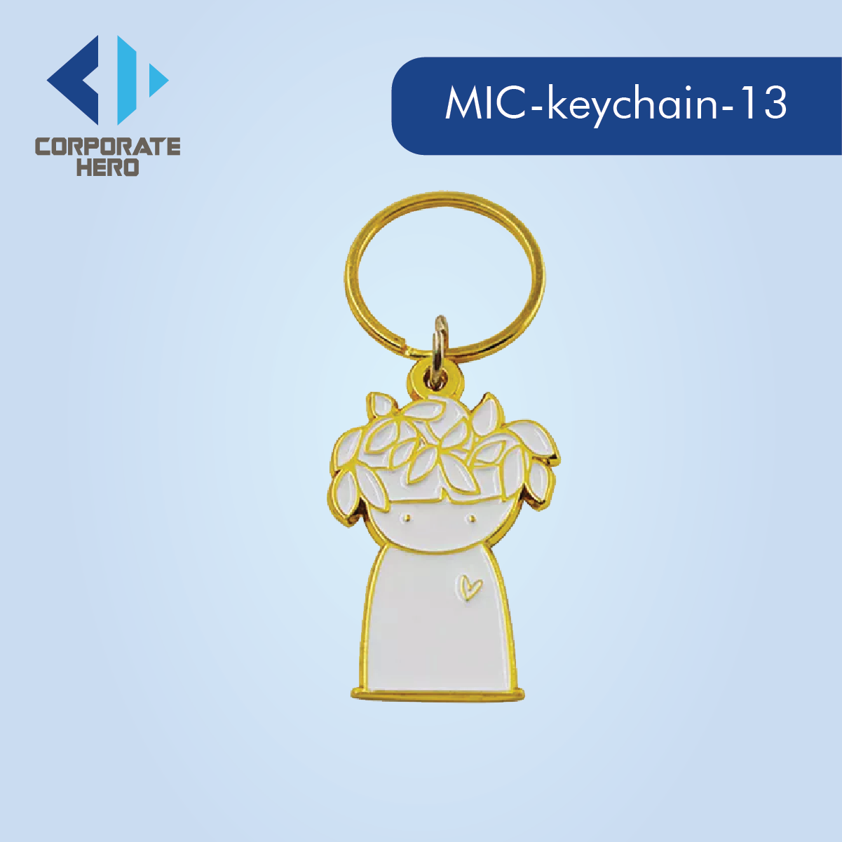 Cartoon Kids Gold Keychain Custom Personalized