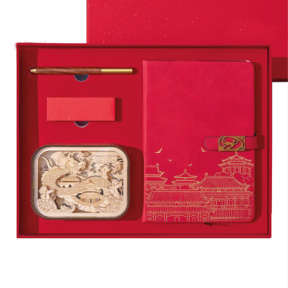 Gift Box 4 in 1 Notebook + Pen + Data Cable + Night Light 