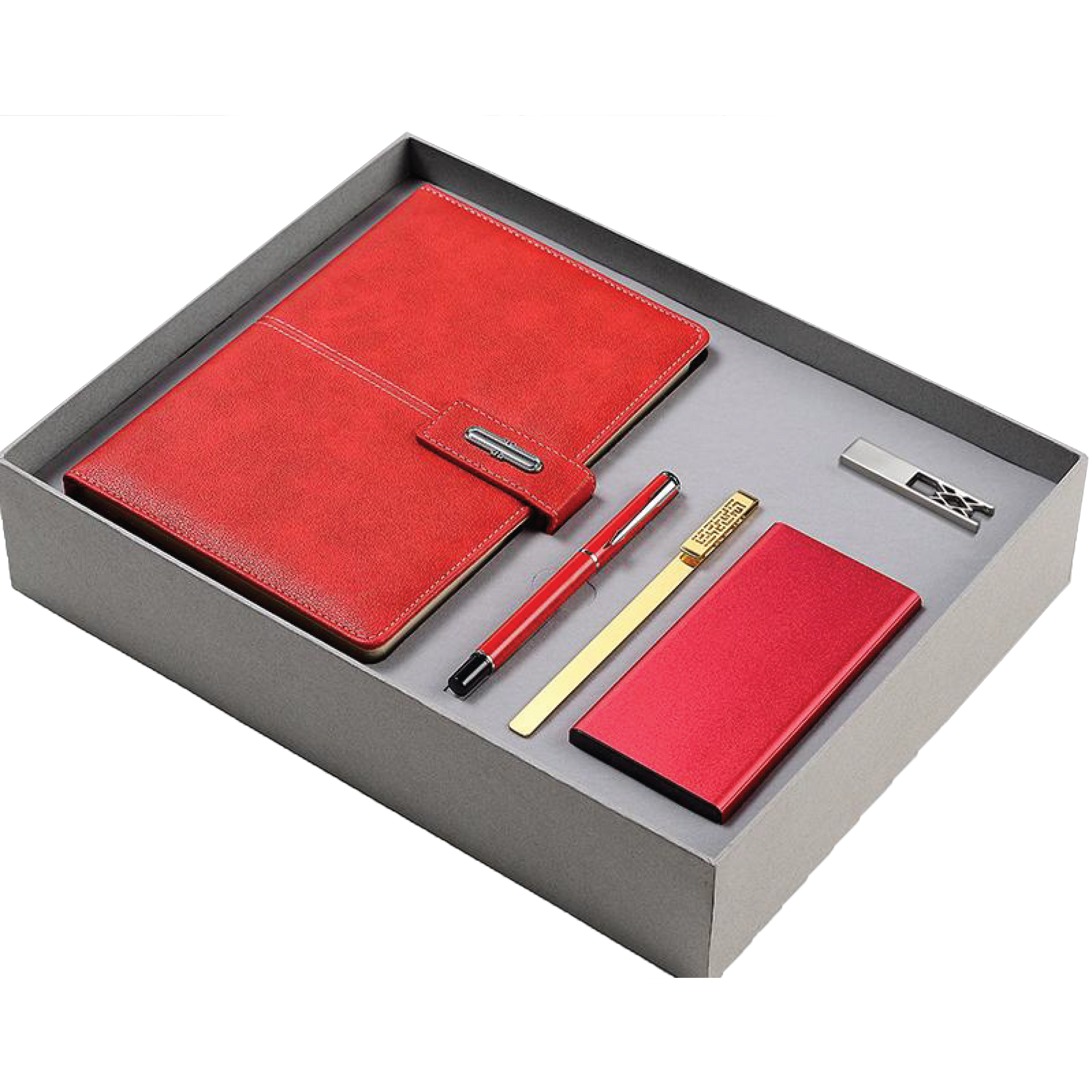 Gift Box 5 in 1 Notebook + Pen + USB drive + Powerbank + Bookmark