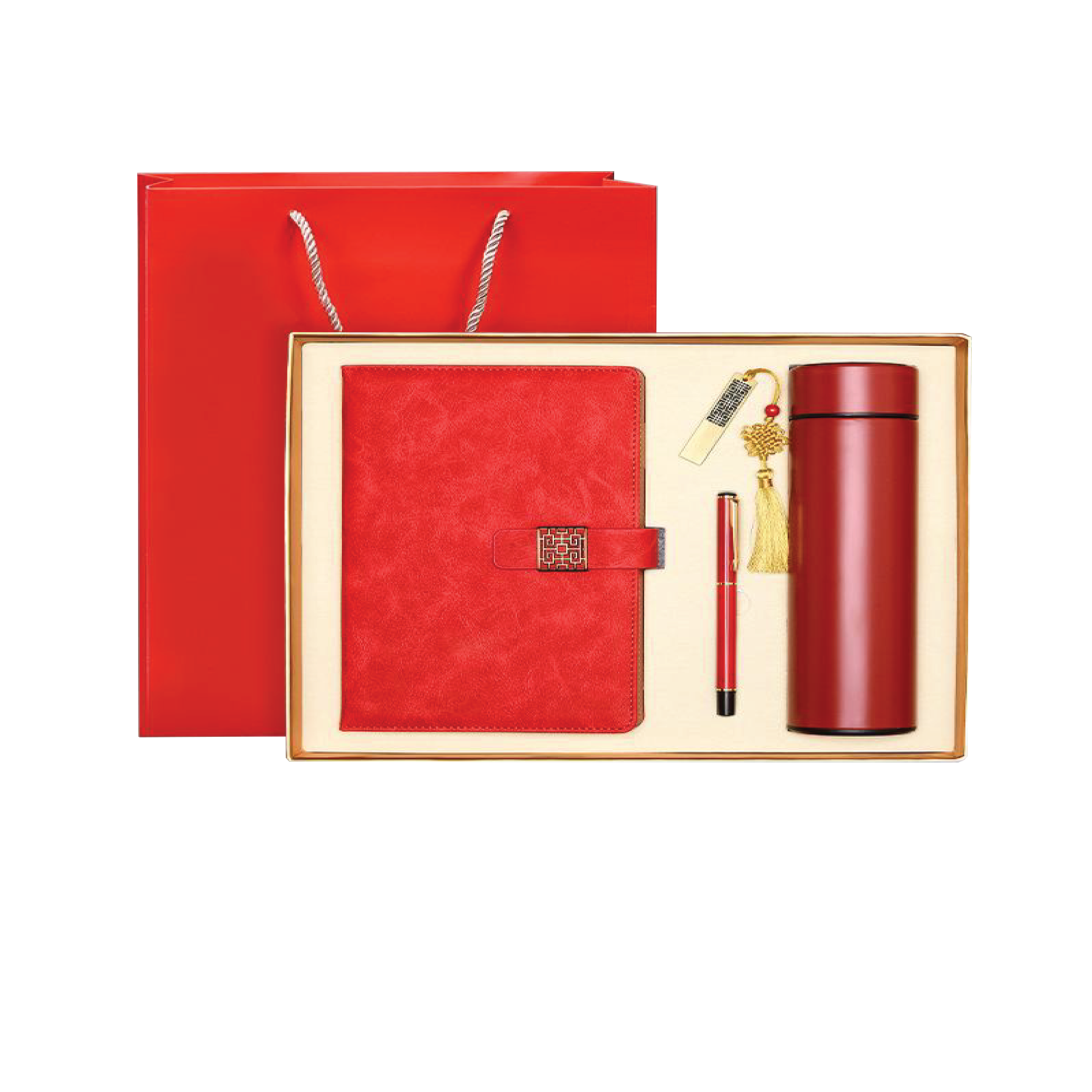 Gift Box 4 in 1 Notebook + Pen + Smart Thermos + USB drive