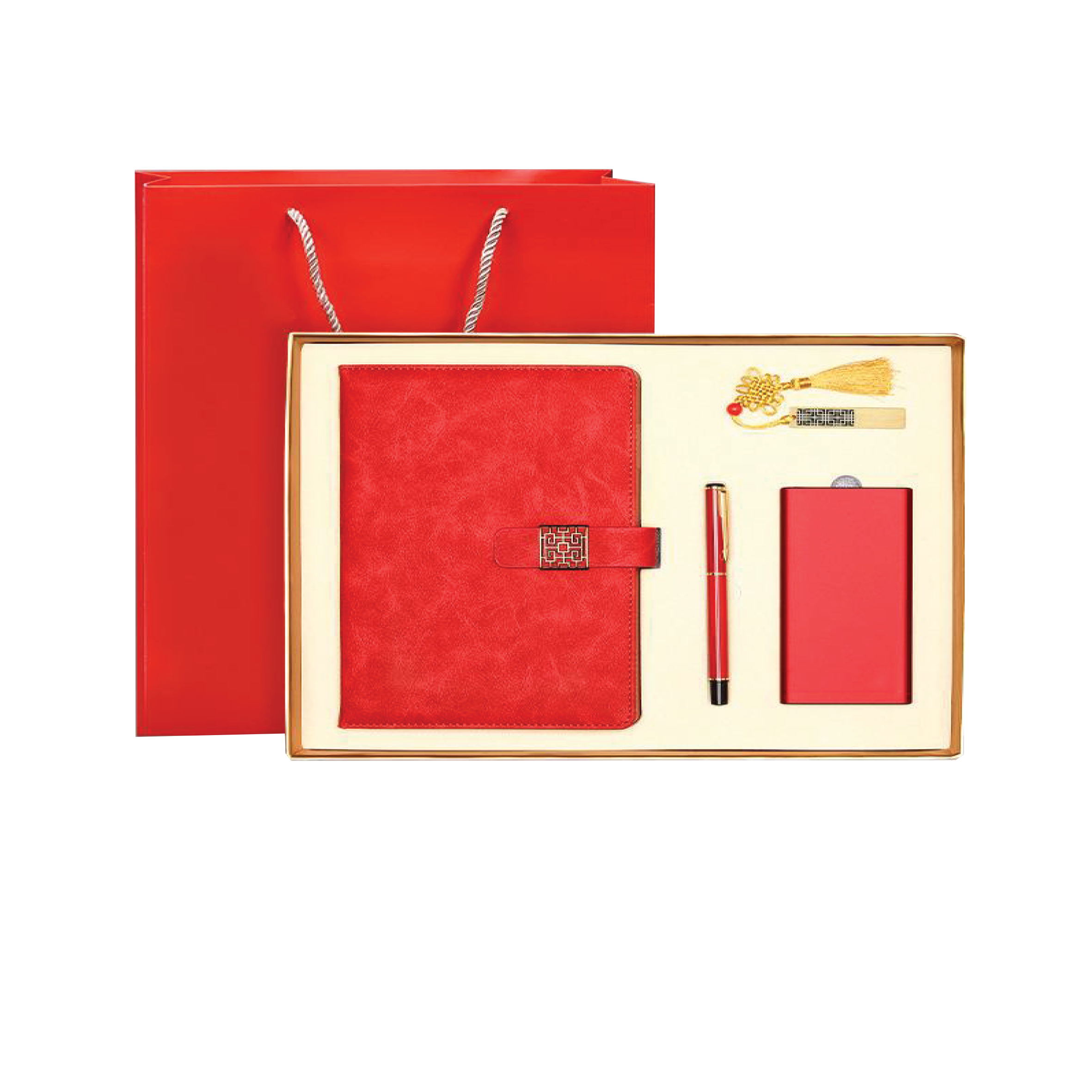 Gift Box 4 in 1 Notebook + Pen + USB drive + Powerbank