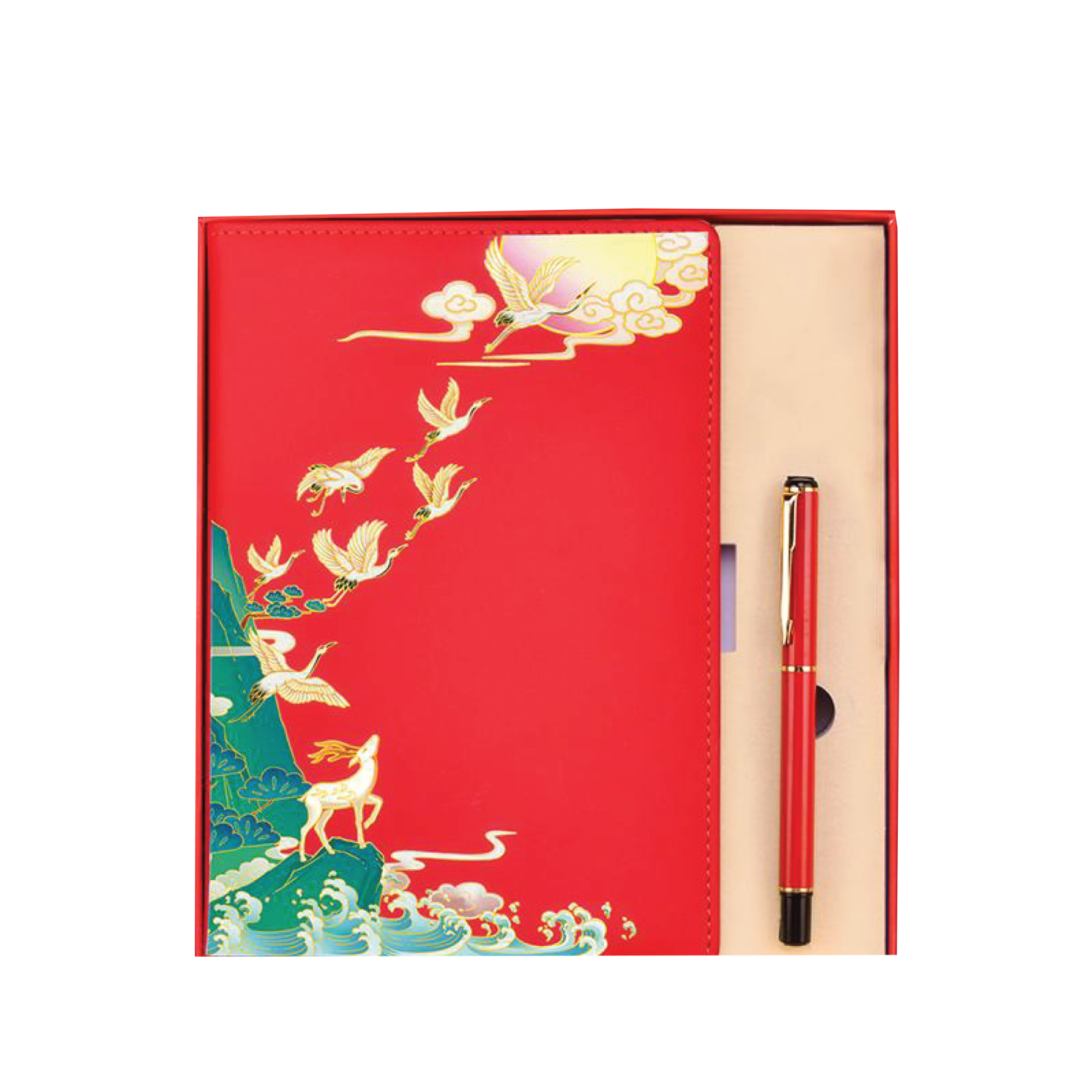 Red Gift Box 2 in 1 Notebook + Pen