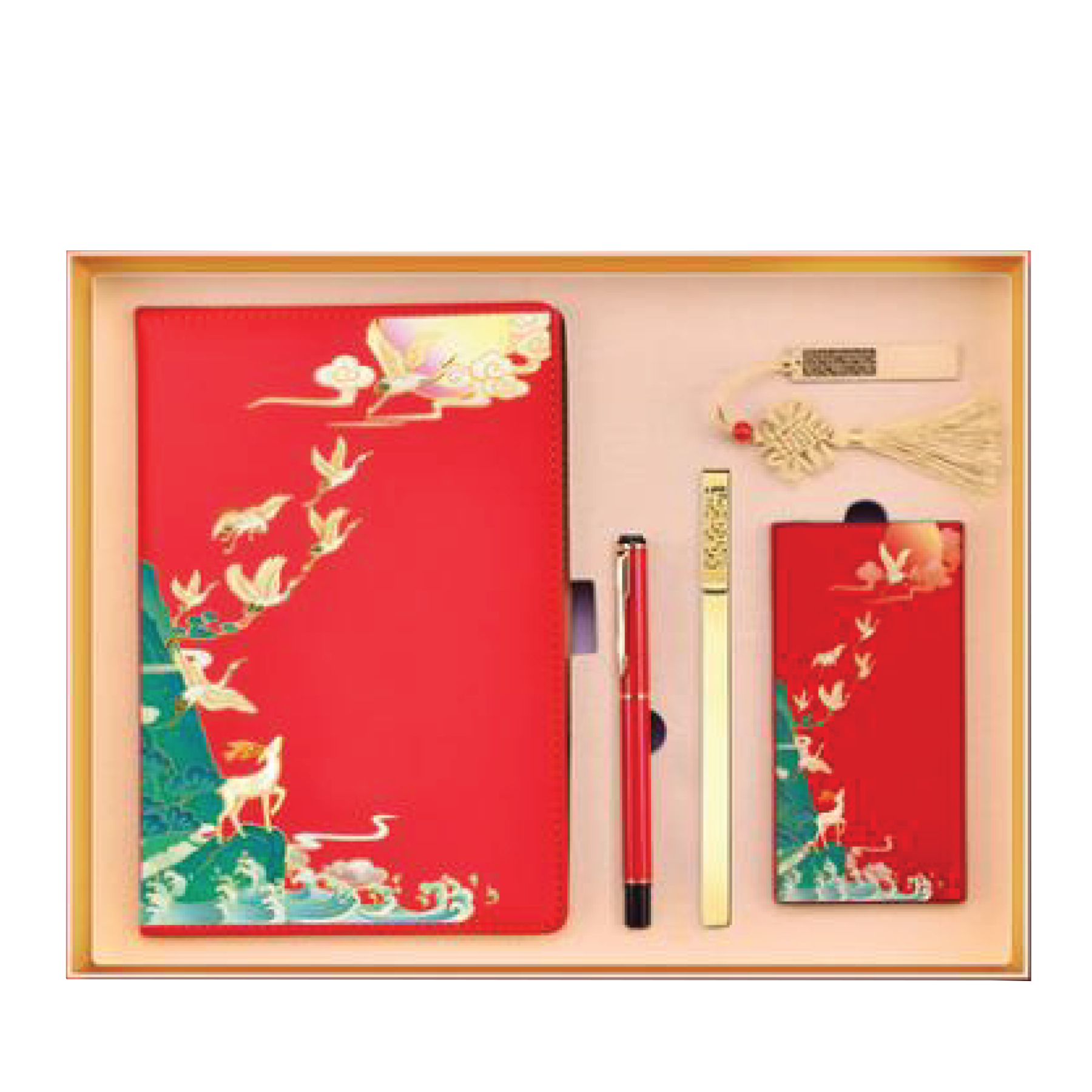Gift Box 5 in 1 Notebook + Pen + Bookmark + USB drive + Powerbank