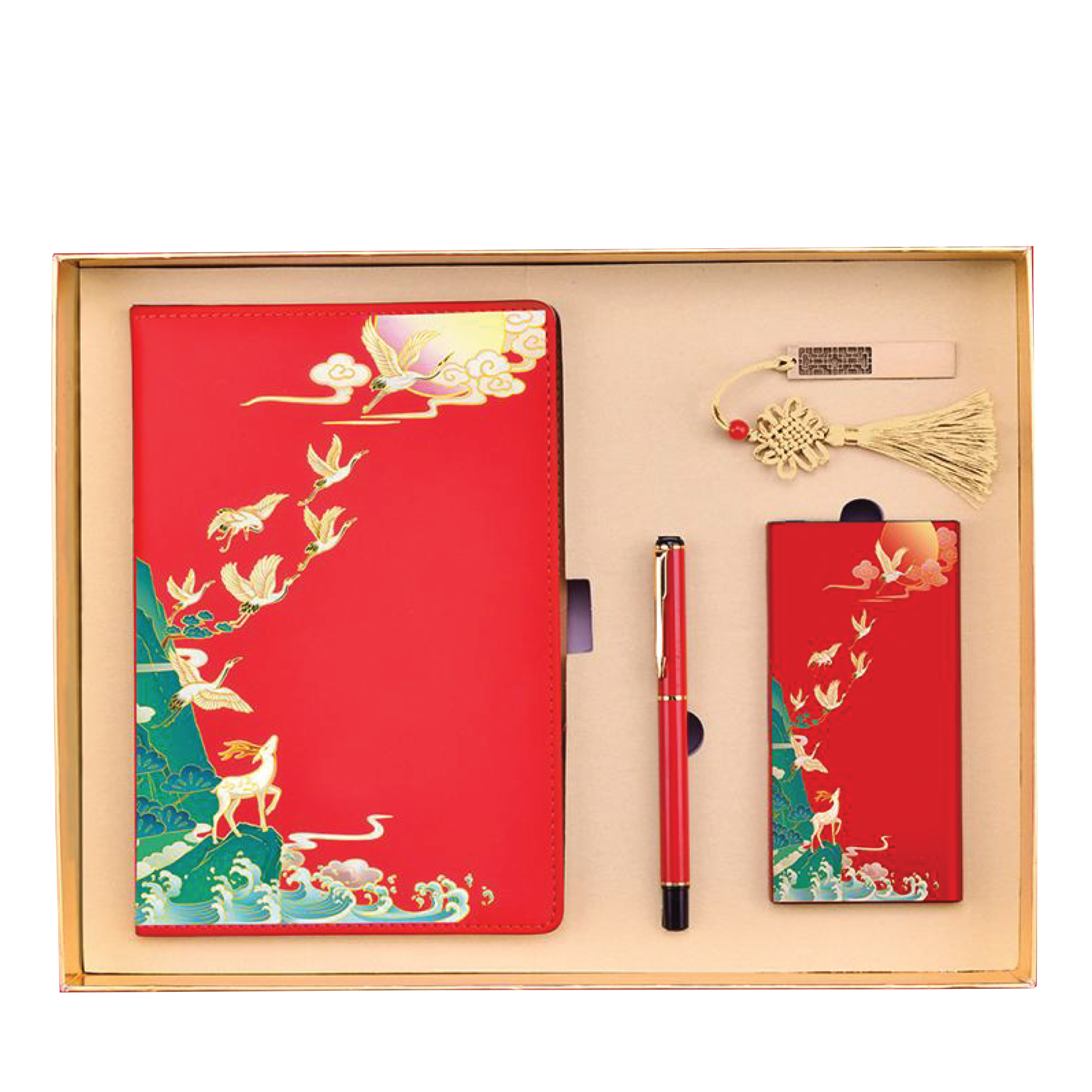 Gift Box 4 in 1 Notebook + Pen + USB drive + Powerbank