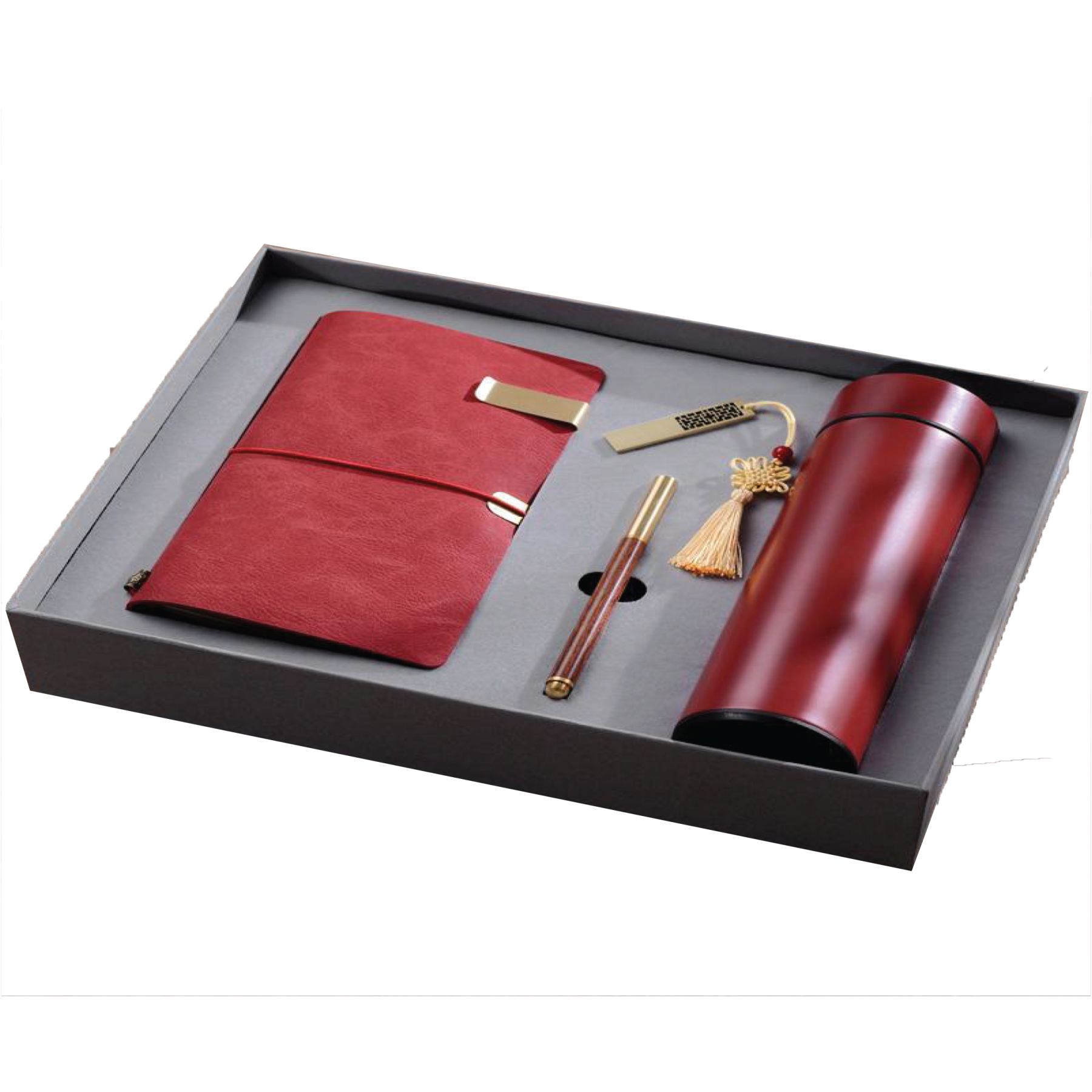 GIft Box 4 in 1 Notebook + Pen + USB drive + Smart Thermos