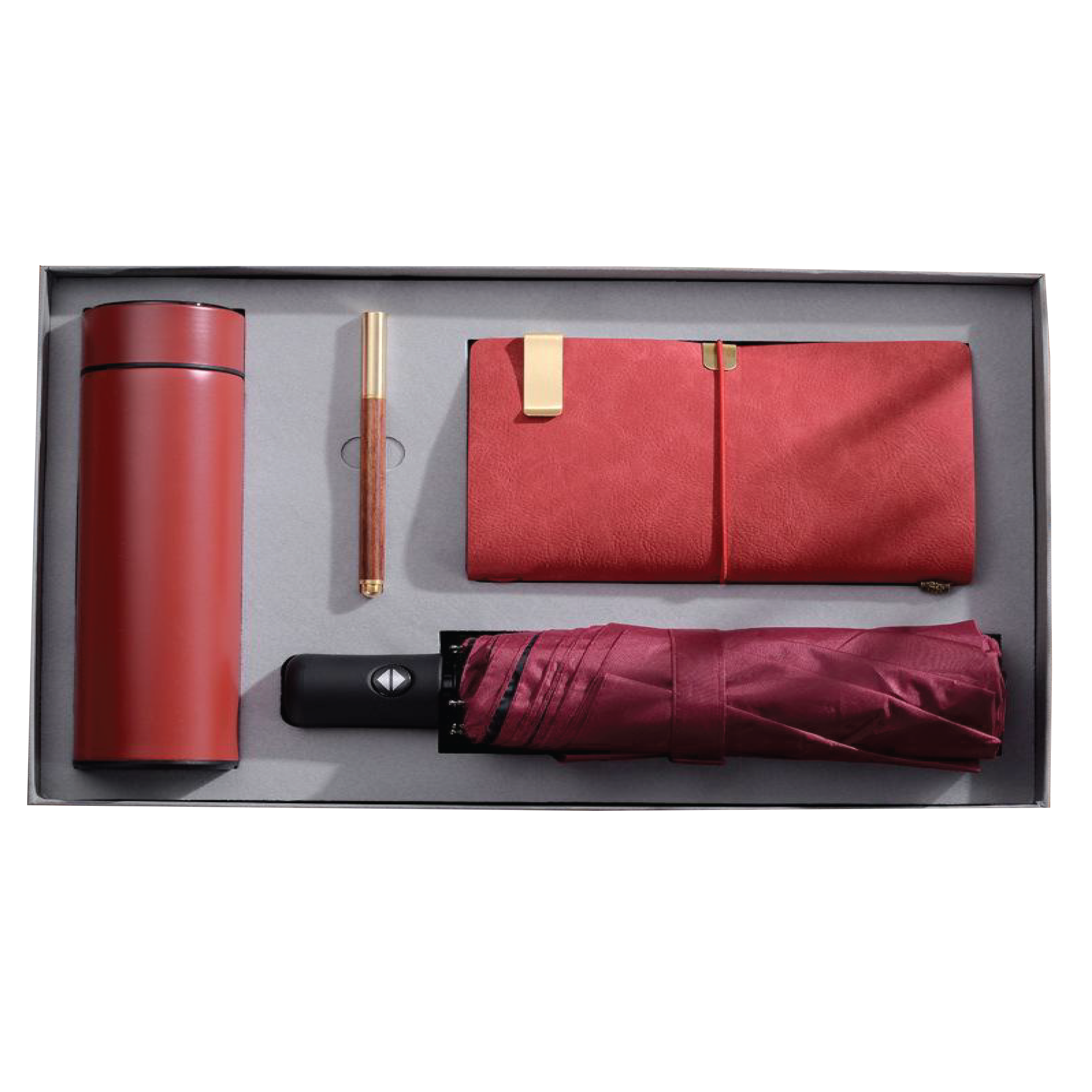 Gift Box 4 in 1 Notebook + Pen + Umbrella + Smart Thermos