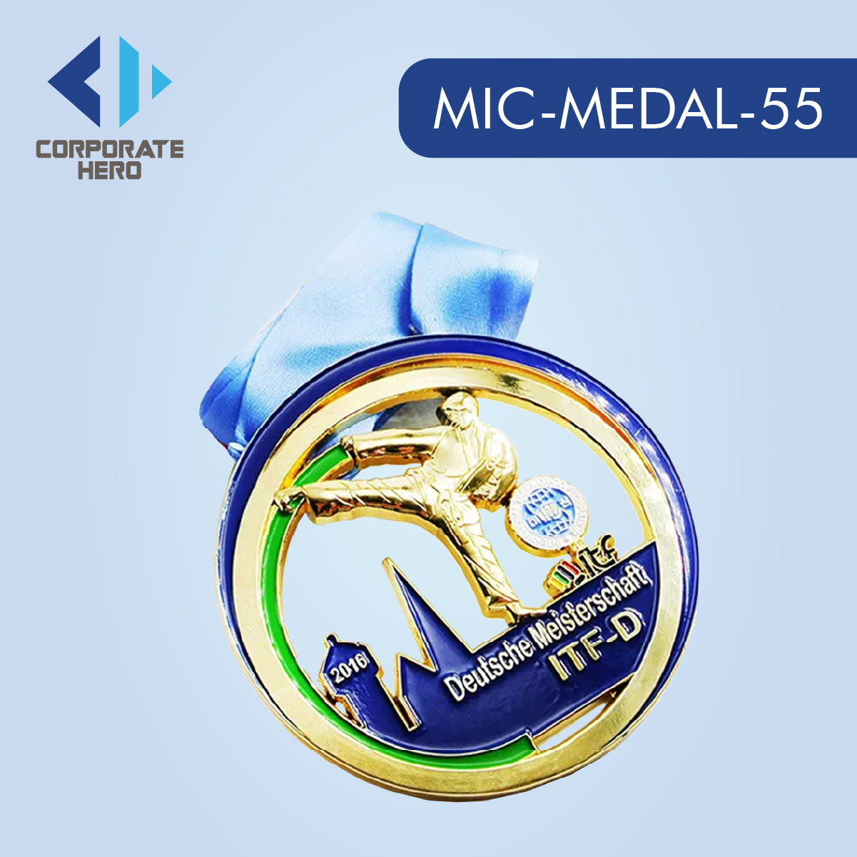 Gold Taekwondo Karate Medal Custom Personalized