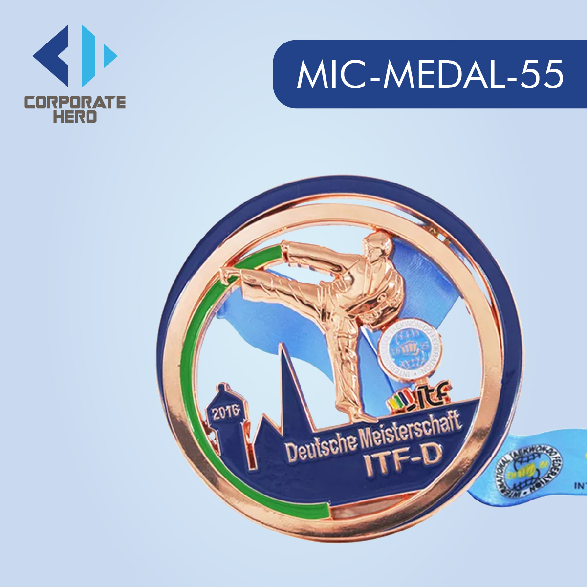 Gold Taekwondo Karate Medal Custom Personalized