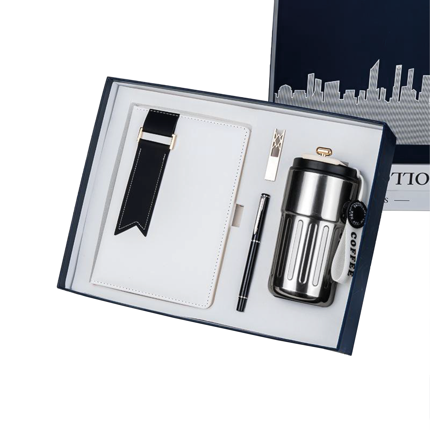 Gift Box 4 in 1 Notebook + Pen + USB drive + Flask