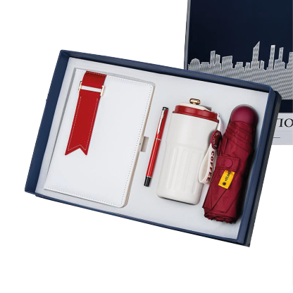 Gift Box 4 in 1 Notebook + Pen + Flask + Mini Umbrella