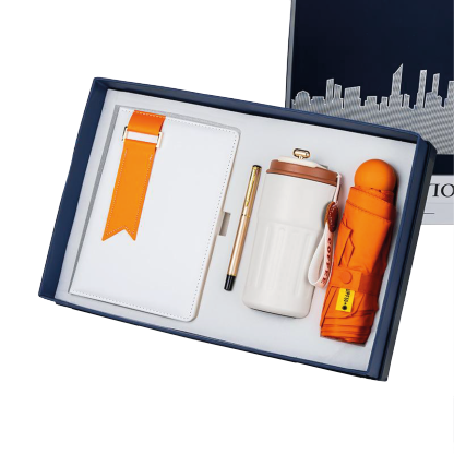 Gift Box 4 in 1 Notebook + Pen + Flask + Mini Umbrella
