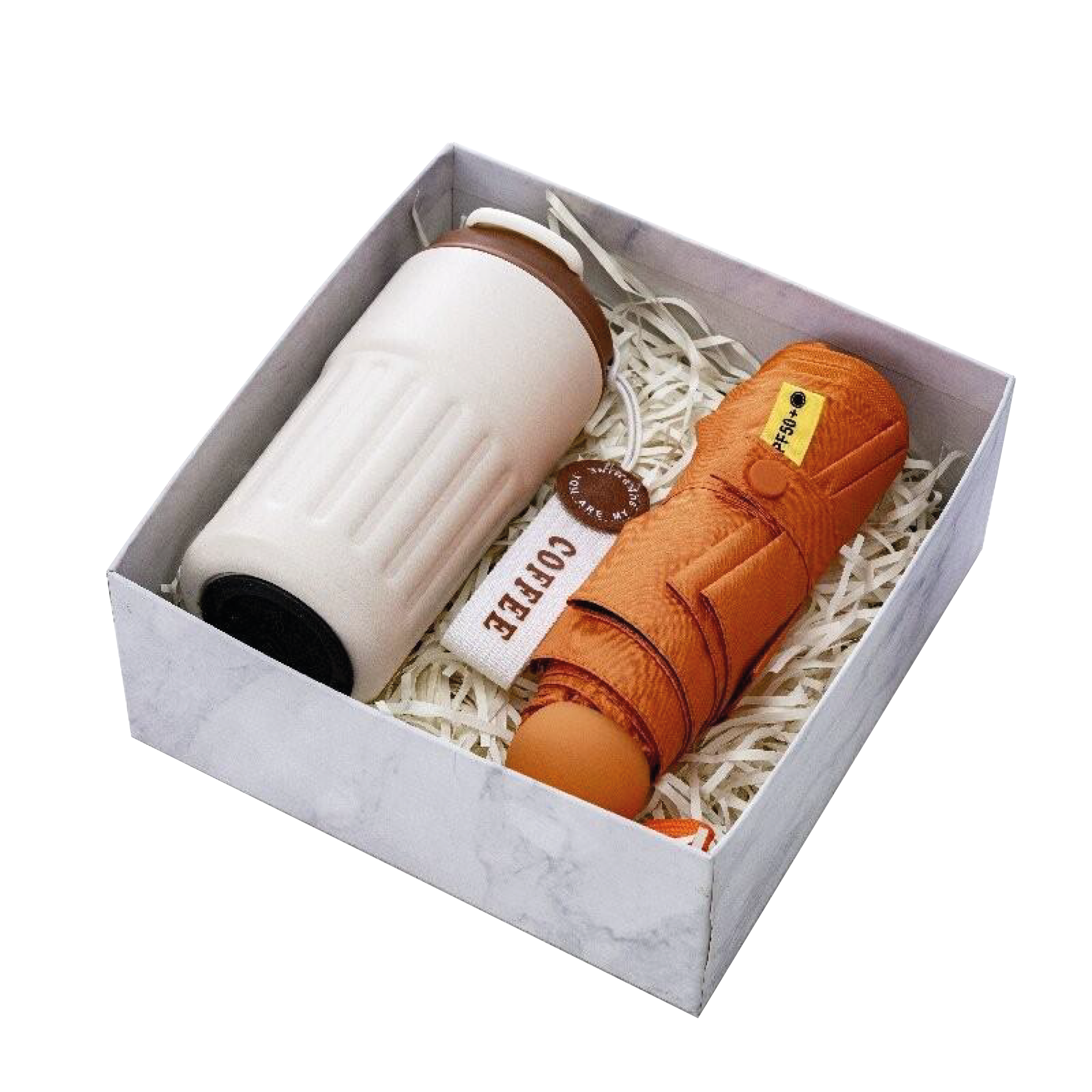 Gift Box 2 in 1  Coffee Flask + Mini Umbrella