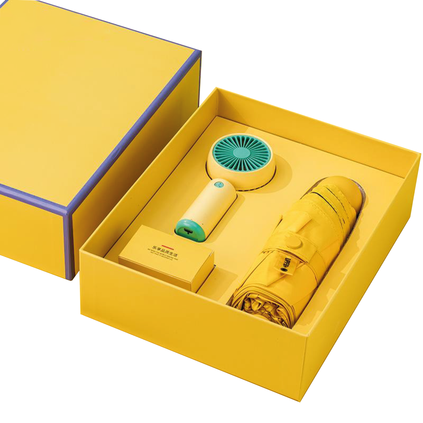 Gift Box 2 in 1 Hand Fan + Mini Umbrella