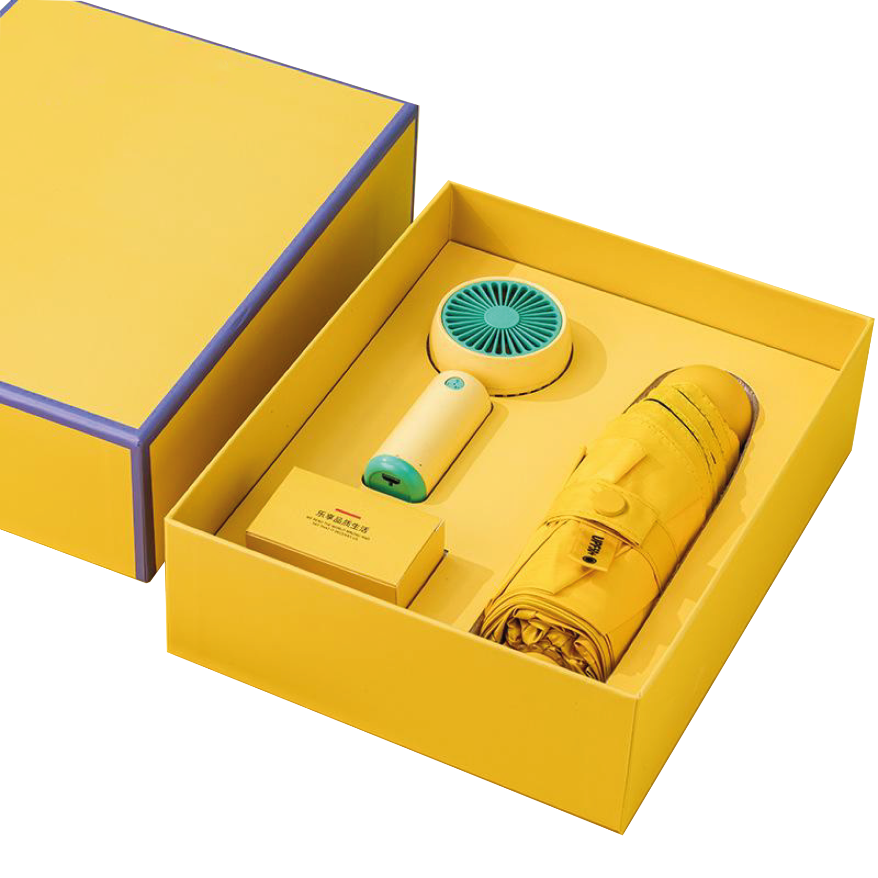 Gift Box 2 in 1 Hand Fan + Mini Umbrella