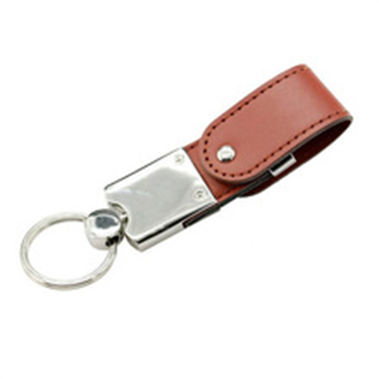 Swivel Leather USB Keychain