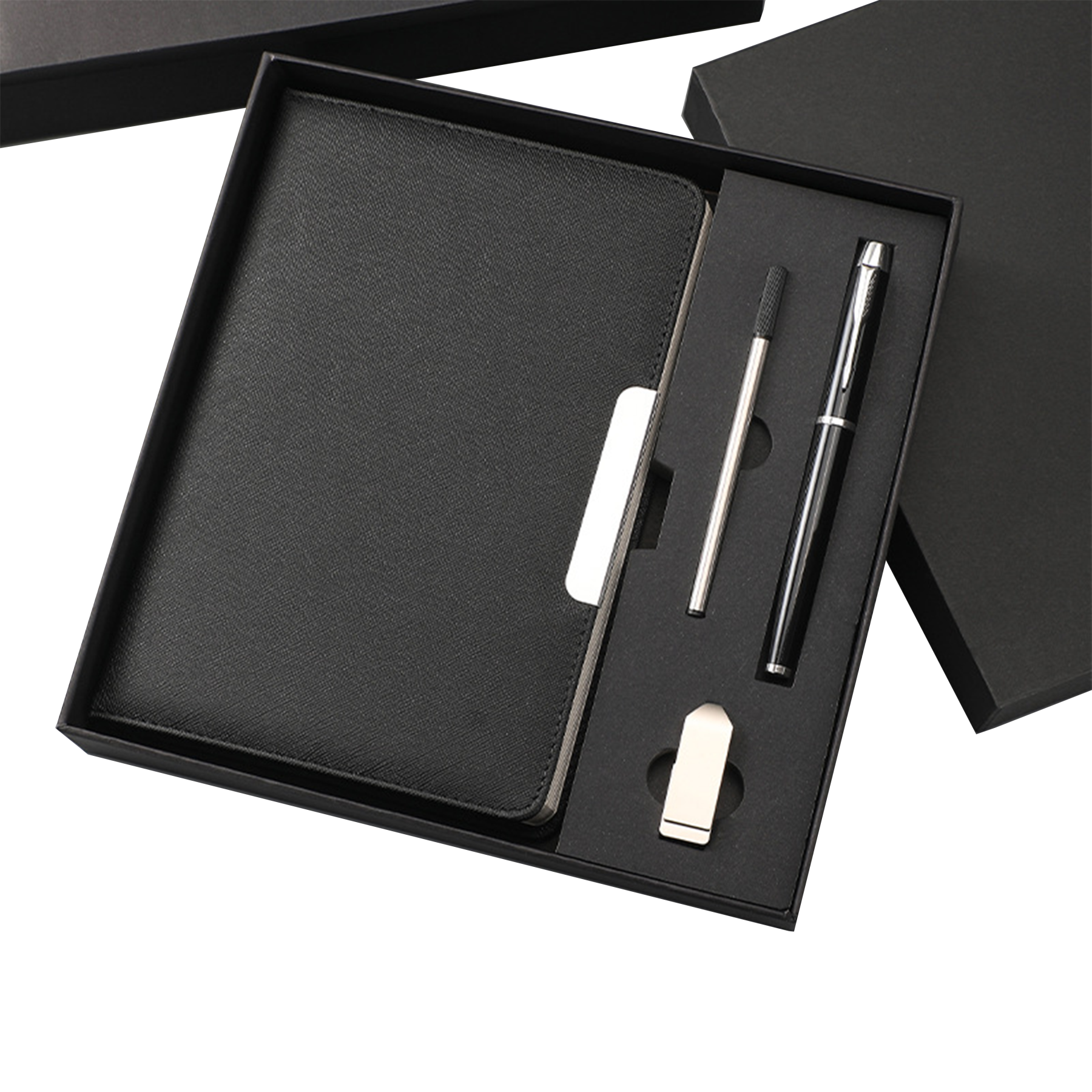 Gift Set 4 in 1 Notebook + Metal Pen + Pen Refill + Pendrive