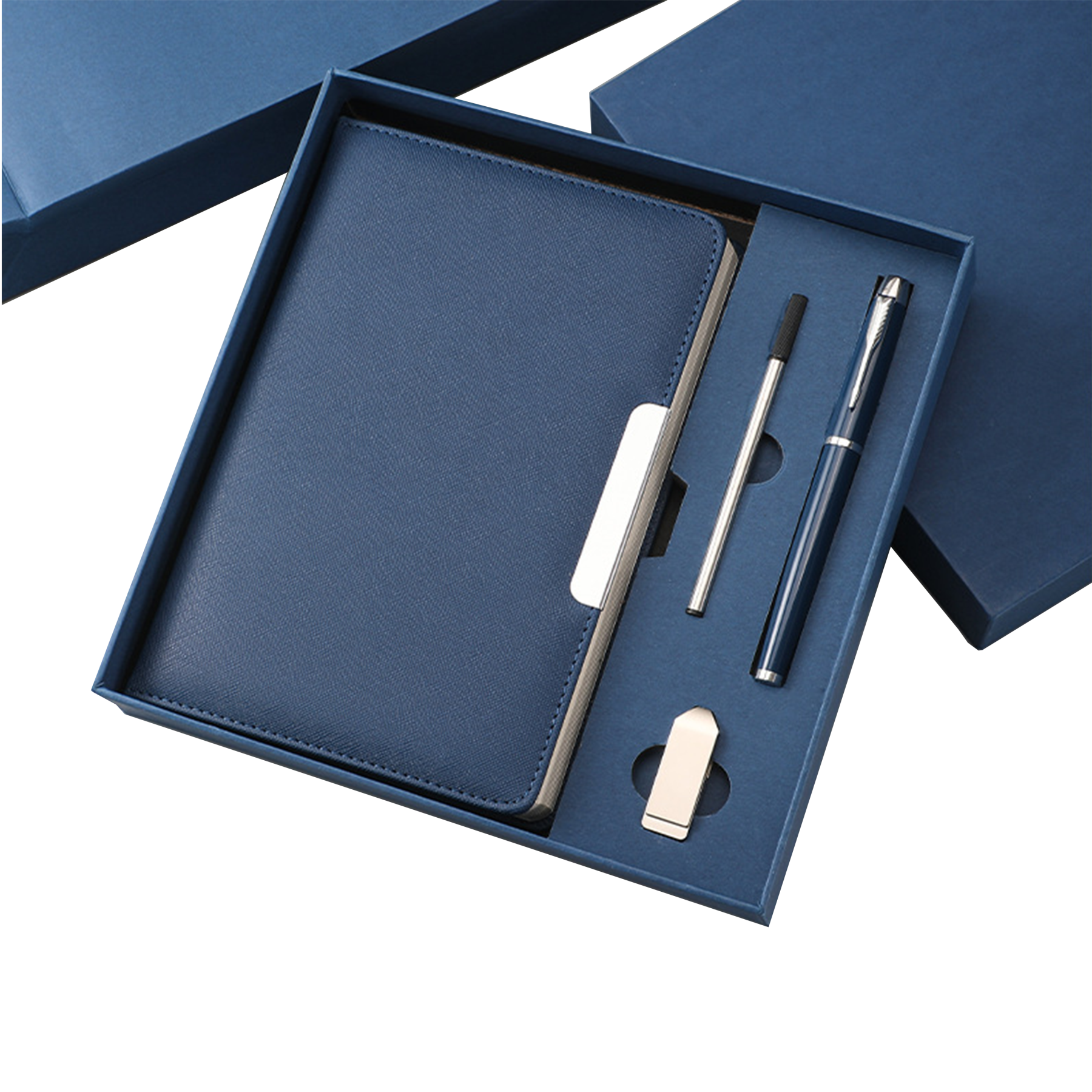 Gift Set 4 in 1 Notebook + Metal Pen + Pen Refill + Pendrive