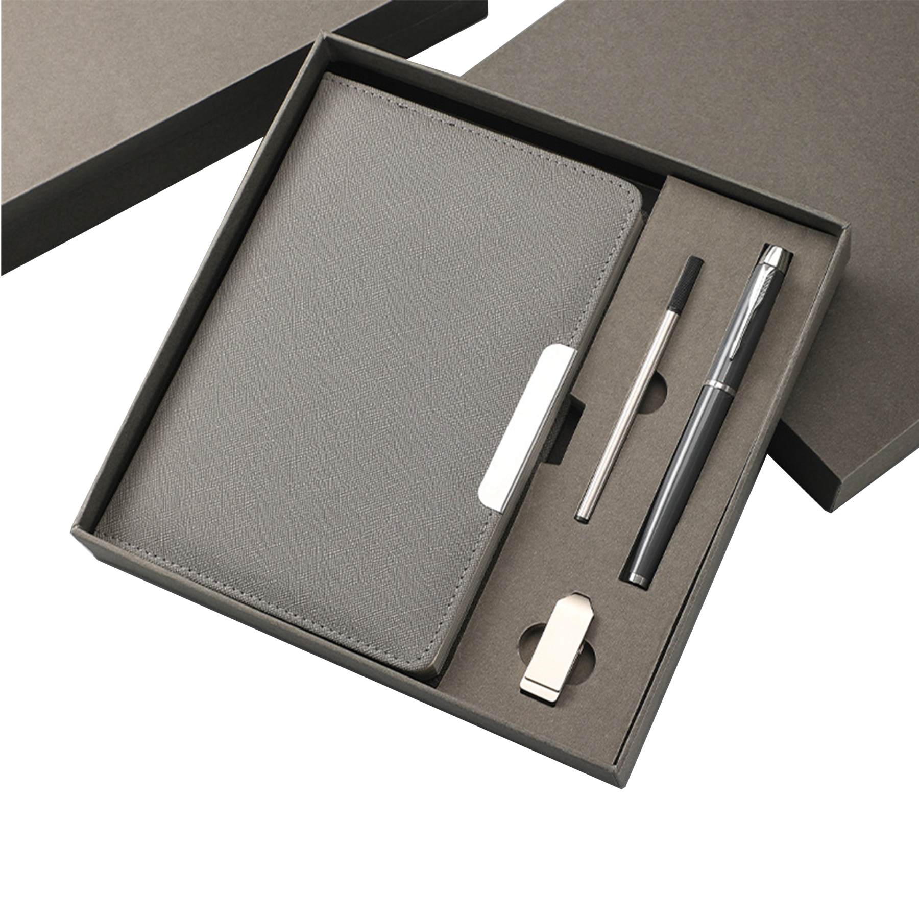 Gift Set 4 in 1 Notebook + Metal Pen + Pen Refill + Pendrive