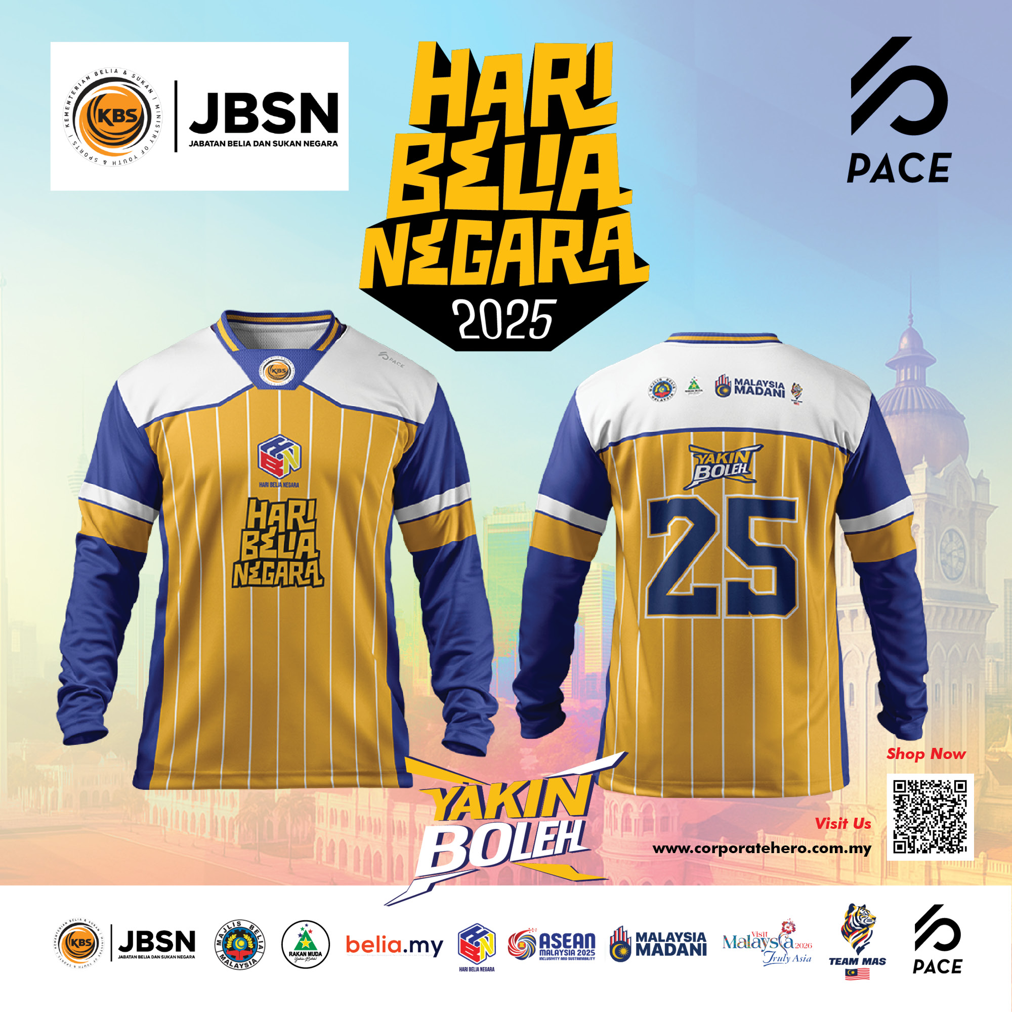 HARI BELIA NEGARA`25 Yakin Boleh KBS NFL Jersey - Long Sleeve