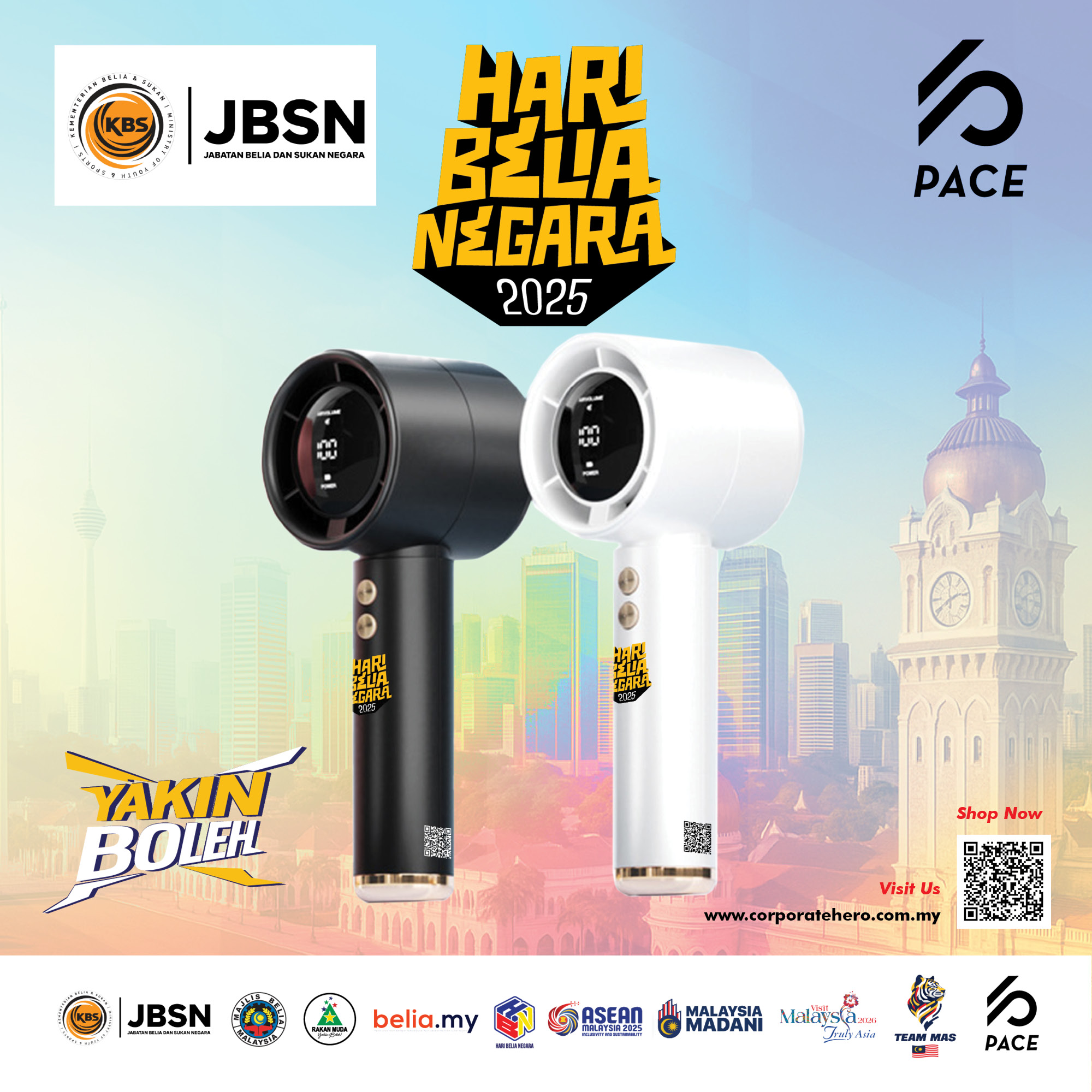 HARI BELIA NEGARA`25 Yakin Boleh KBS Hand Fan