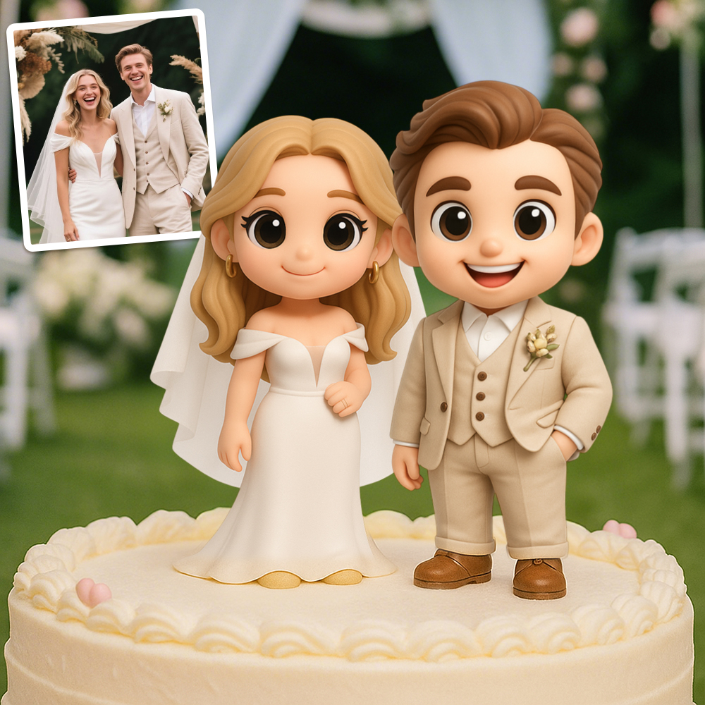 Personalized 3D Action Figure Custom Family Wedding Figurine Capture Your Special Day with Loved Ones in 3D - MyFacepajamasAU