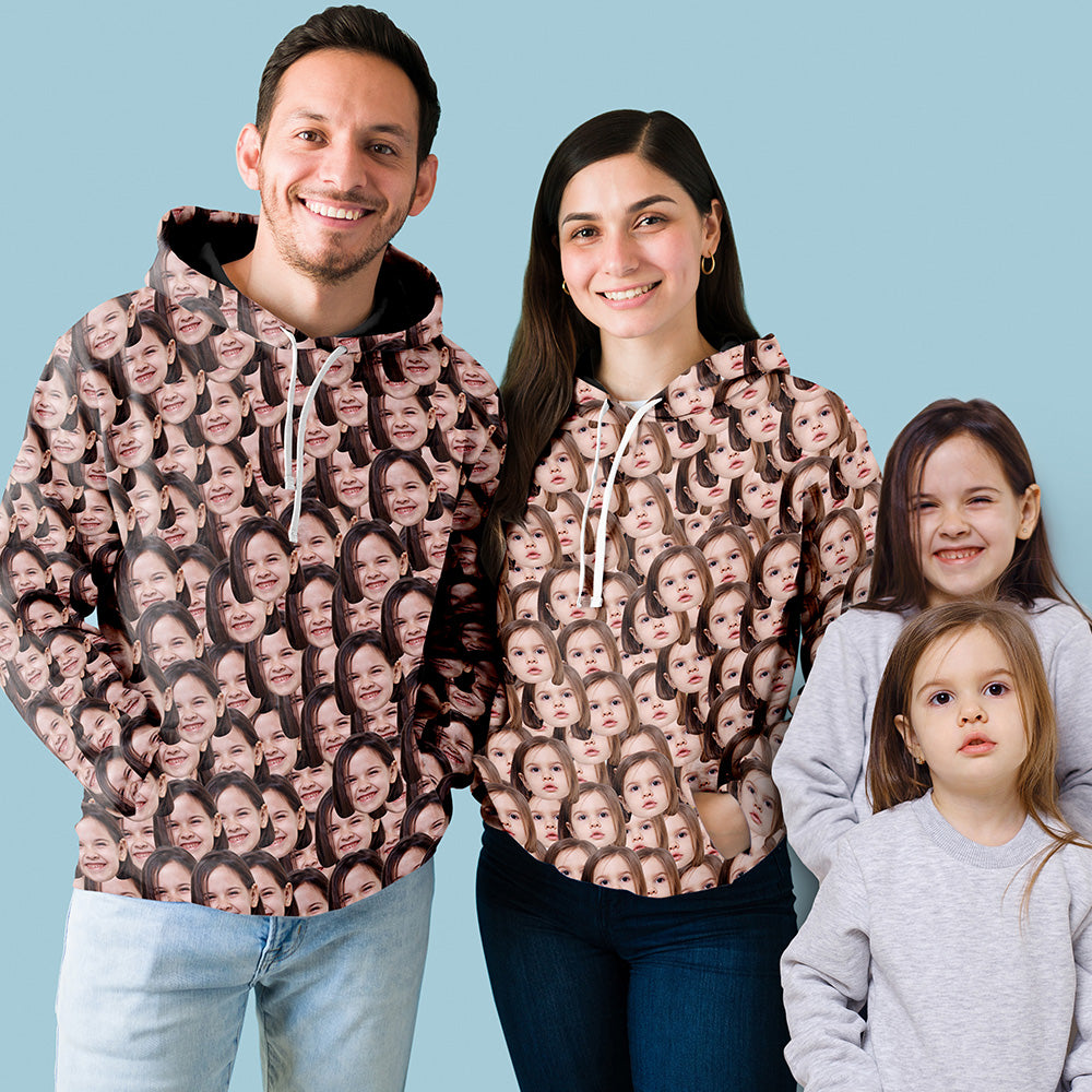 Custom Face Couples Hoodie Casual Photo Hoodie For Loved One - MyFacepajamasAU
