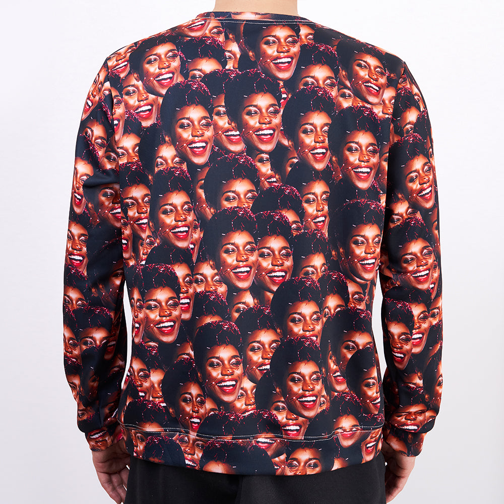 Custom Face Crewneck Sweatshirt Printed Photo For Men Women -Mash Face - MyFacepajamasAU