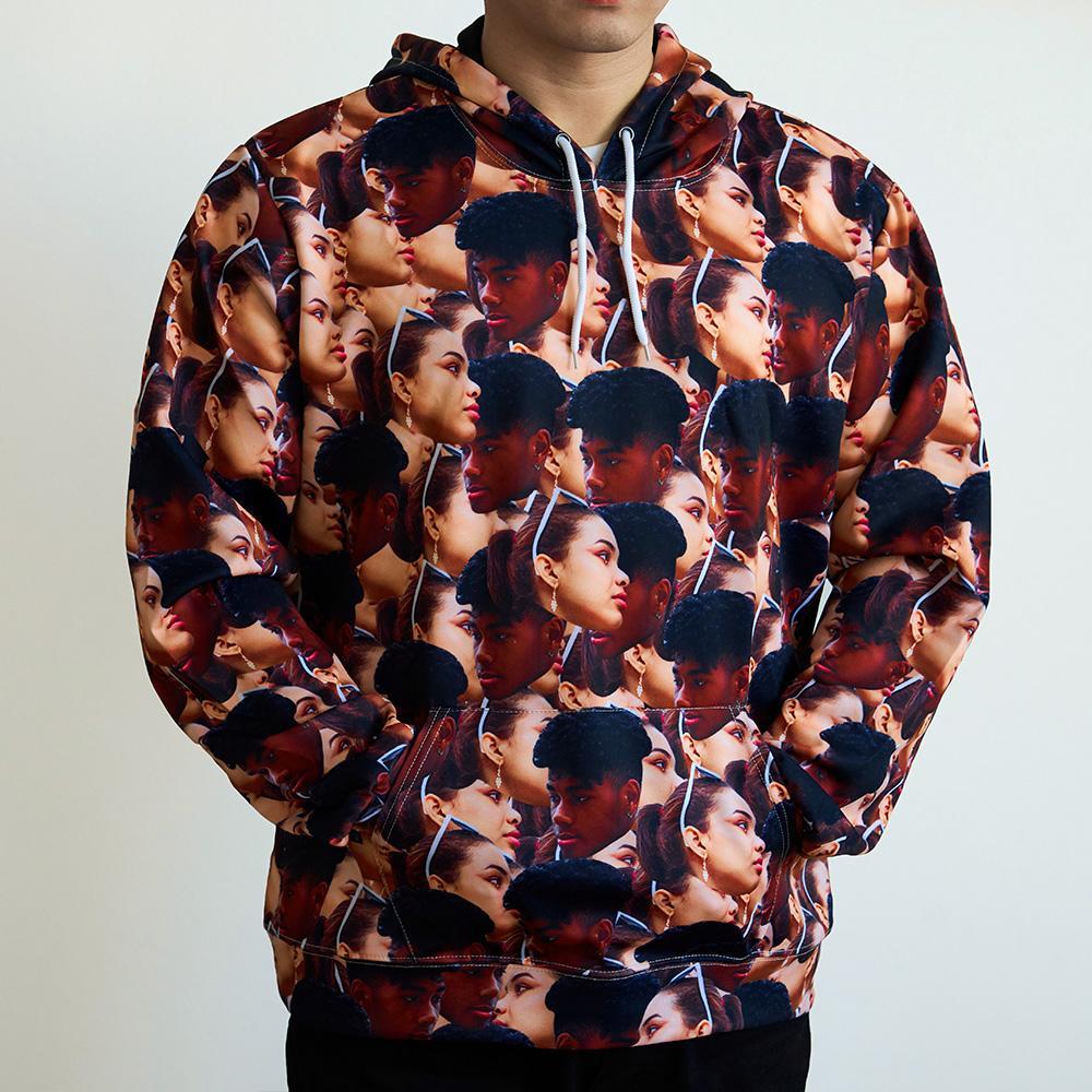 Custom Face Couples Hoodie Casual Printed Photo Hoodie For Couple - MyFacepajamasAU