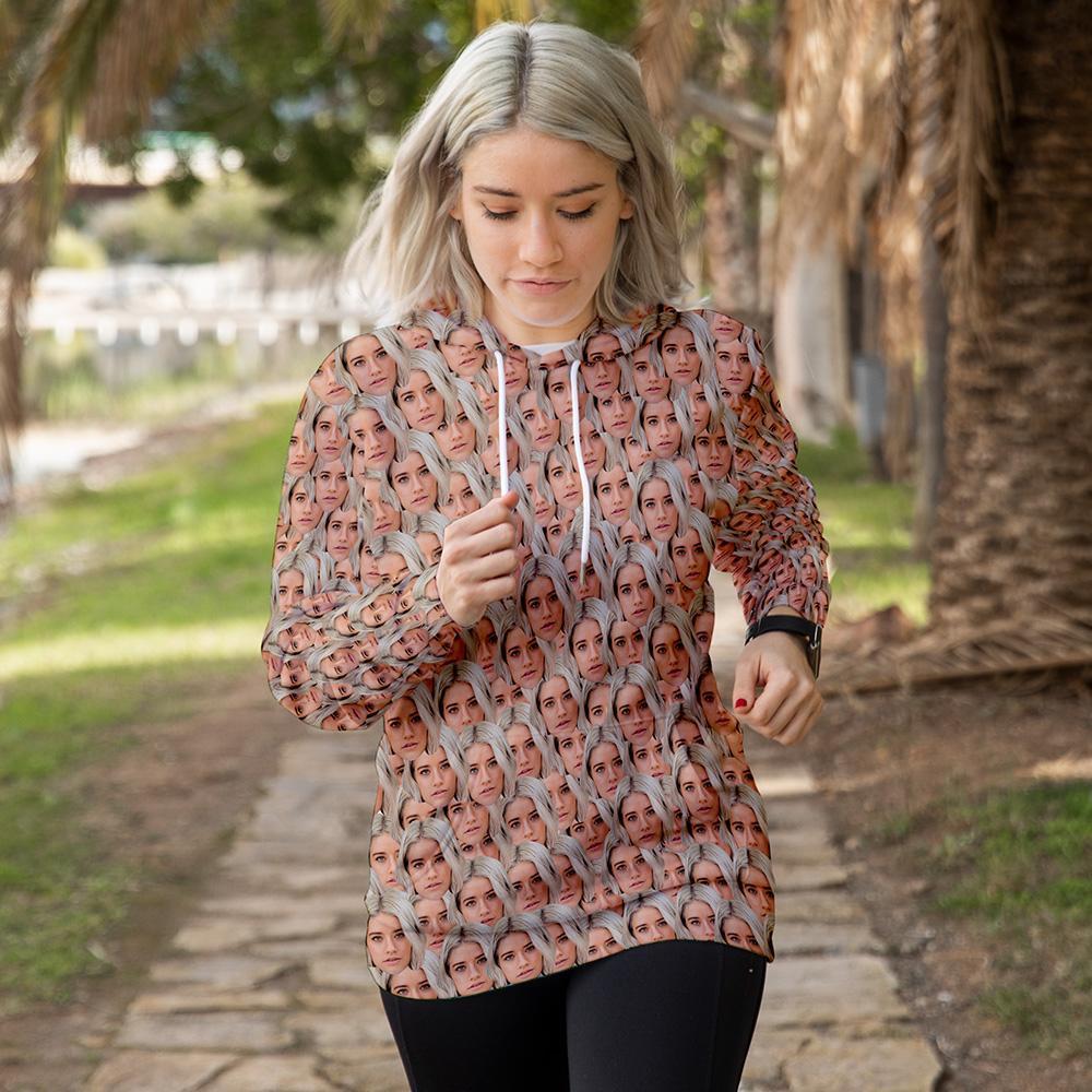 Custom Face Couples Hoodie Casual Printed Photo Hoodie For Girlfriend - MyFacepajamasAU