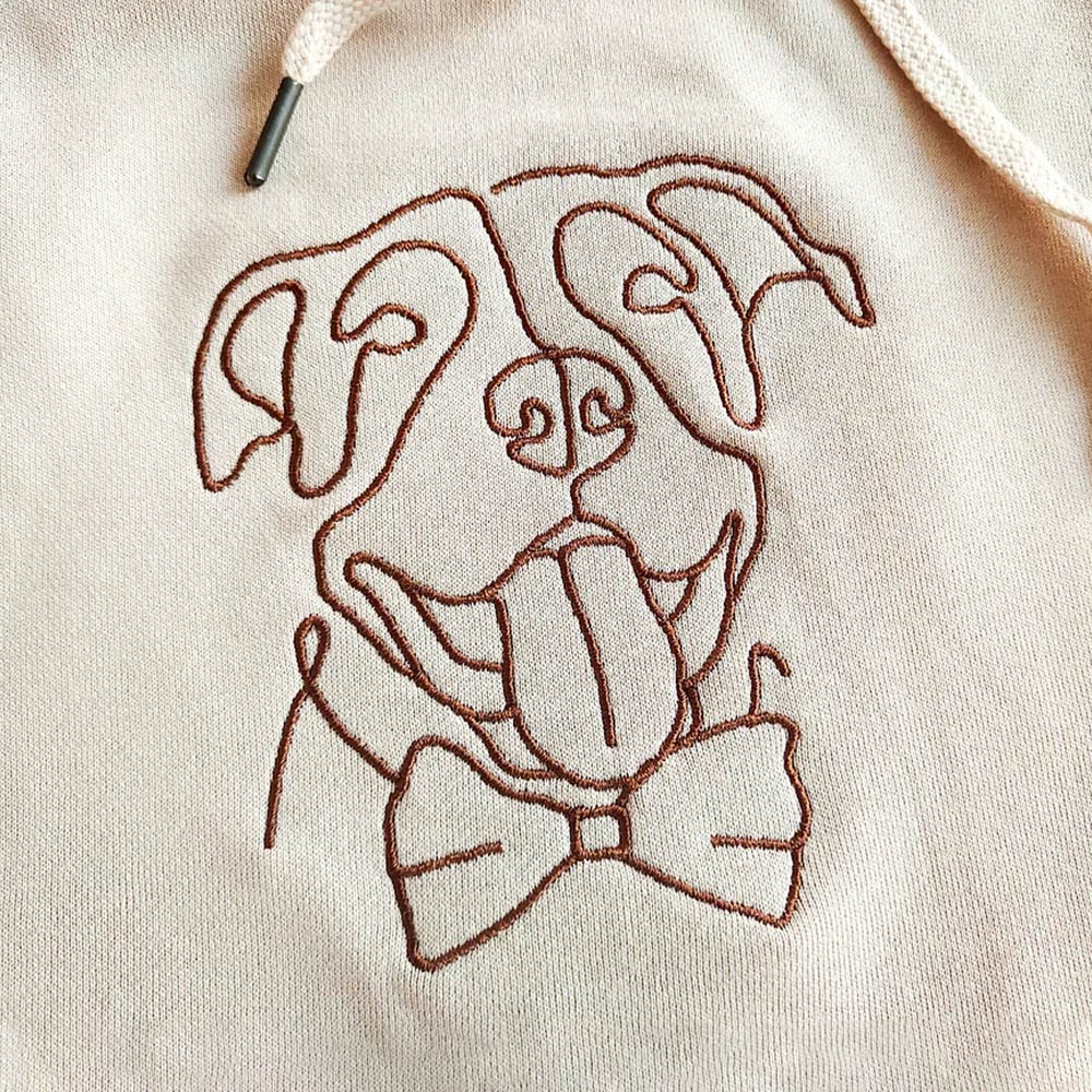 Custom Photo Embroidered Pocket Hoodie Text On Sleeve Colorful Couple Sweatshirt - MyFacepajamasAU